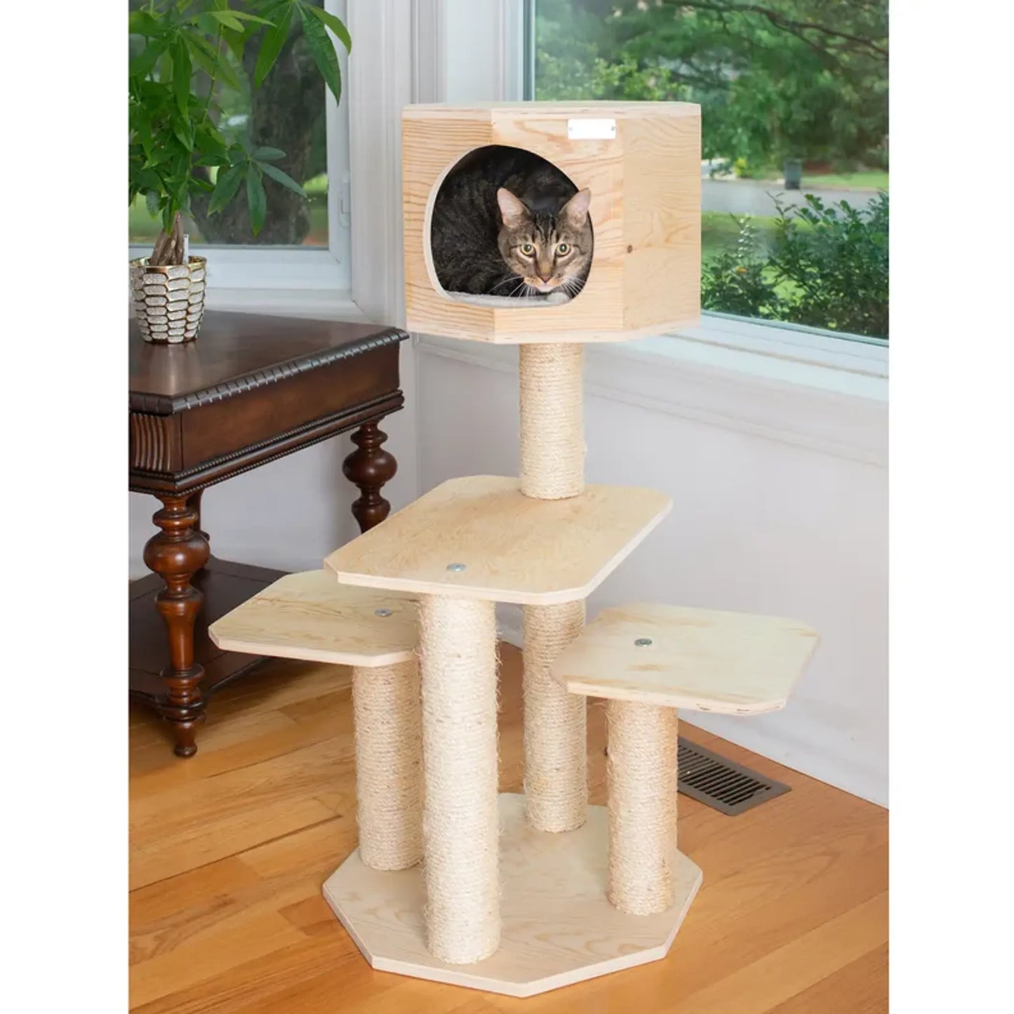 Armarkat Premium  Scots Pine, Solid Wood Cat Tree 46" Tall