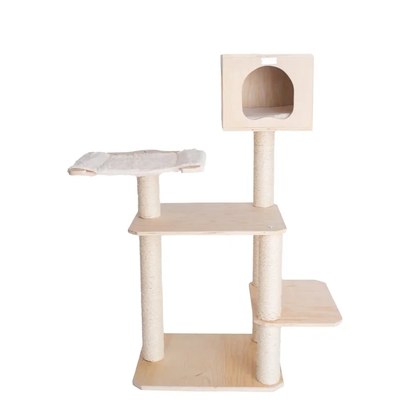 Armarkat Premium Scots Pine Solid Wood Cat Tree, 50" Tall