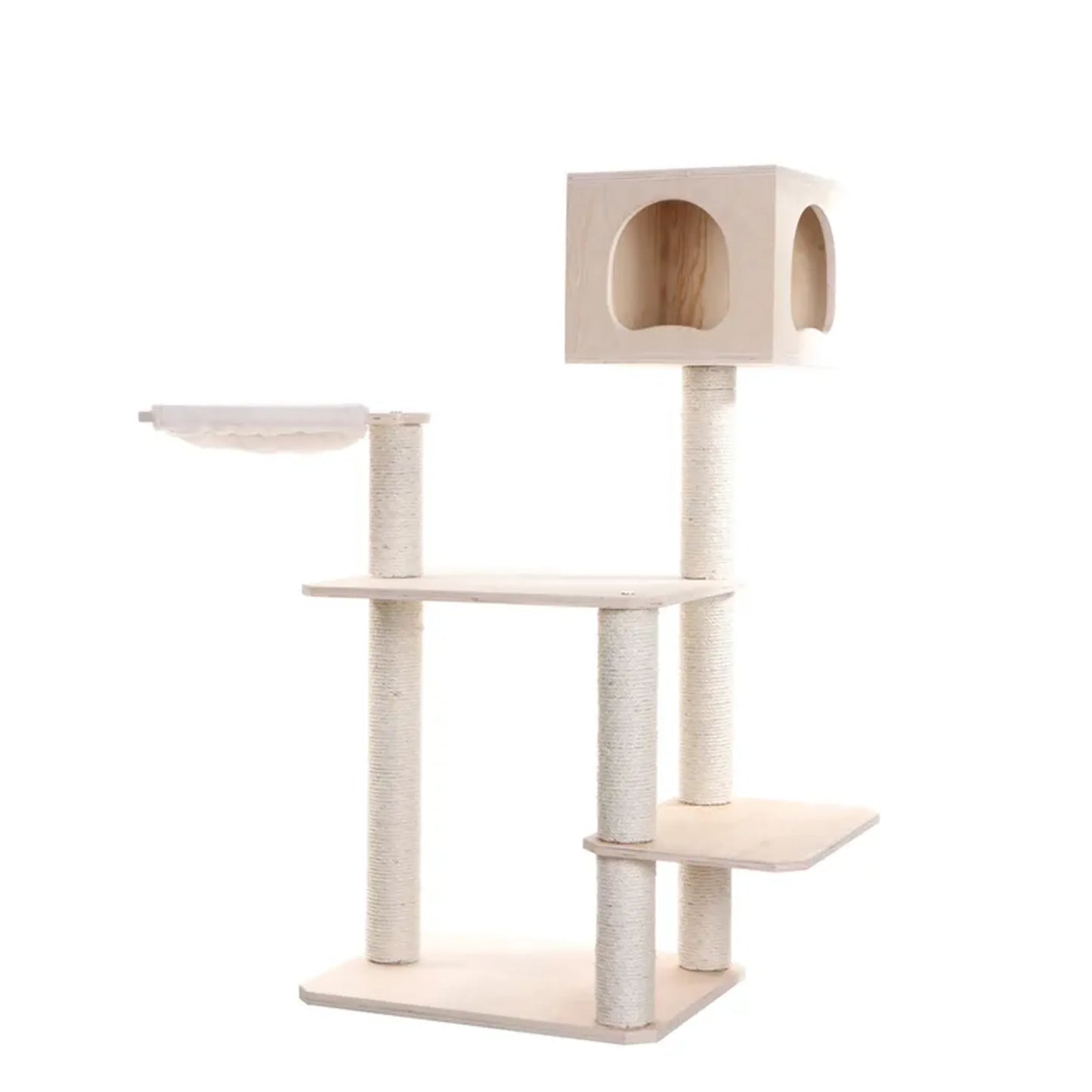 Armarkat Premium Scots Pine Solid Wood Cat Tree, 50" Tall