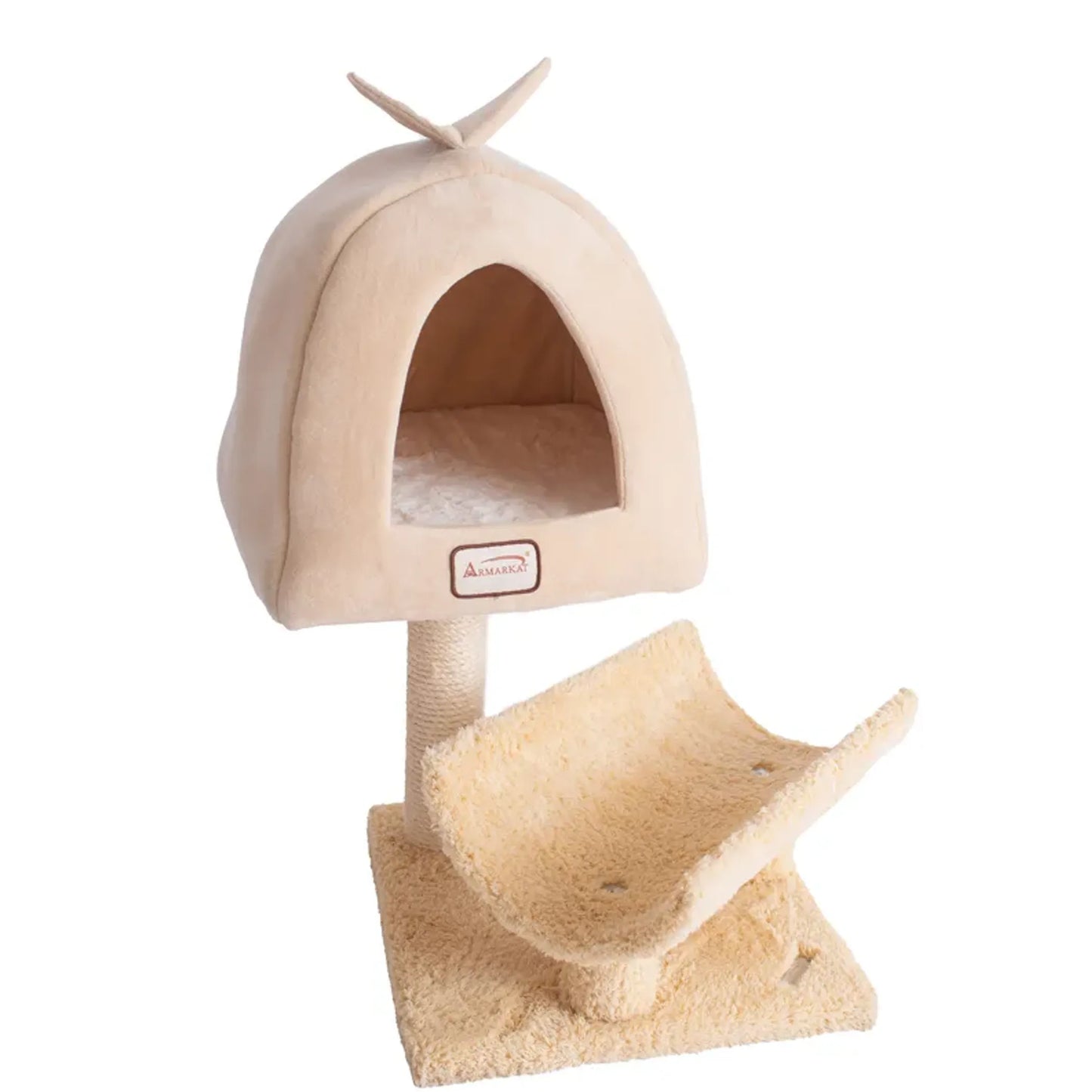 Armarkat X3007 Cat Condo, Real Wood Cat Scratching Post