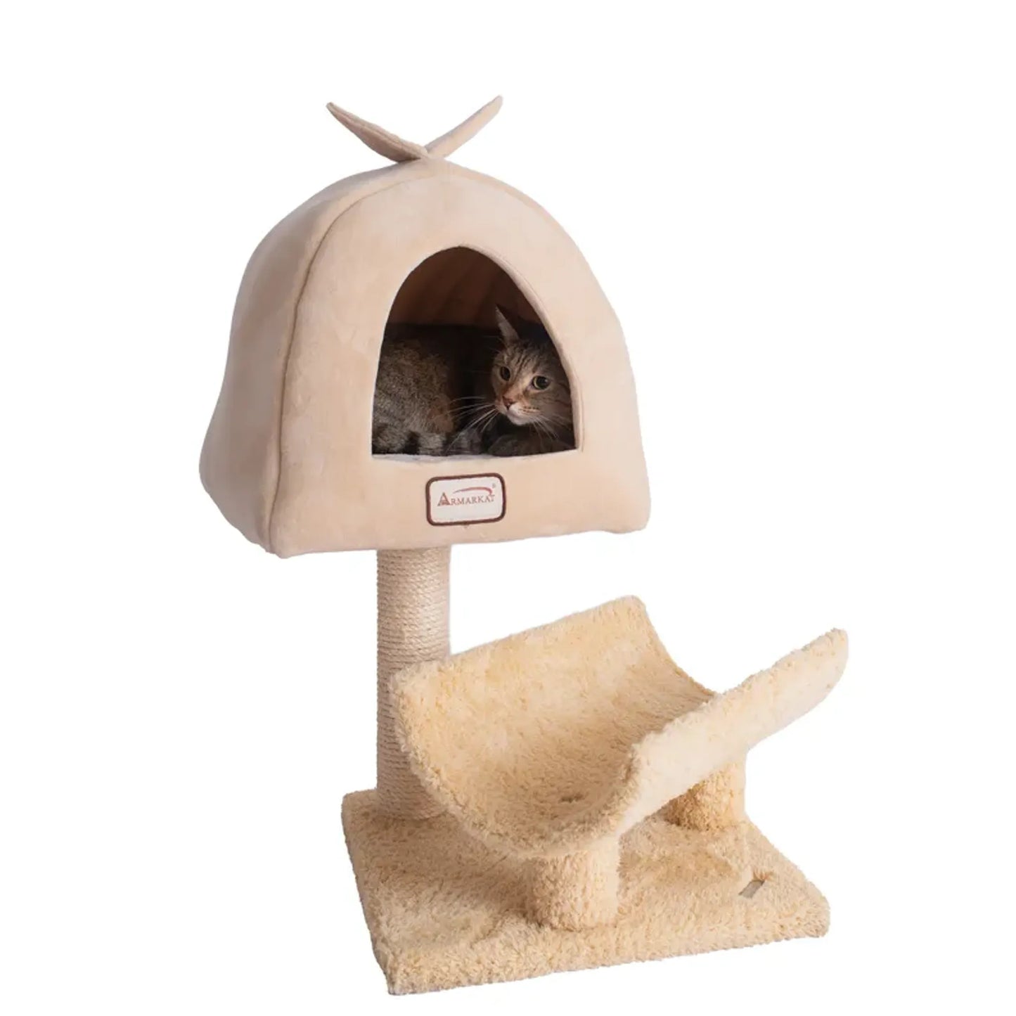 Armarkat X3007 Cat Condo, Real Wood Cat Scratching Post