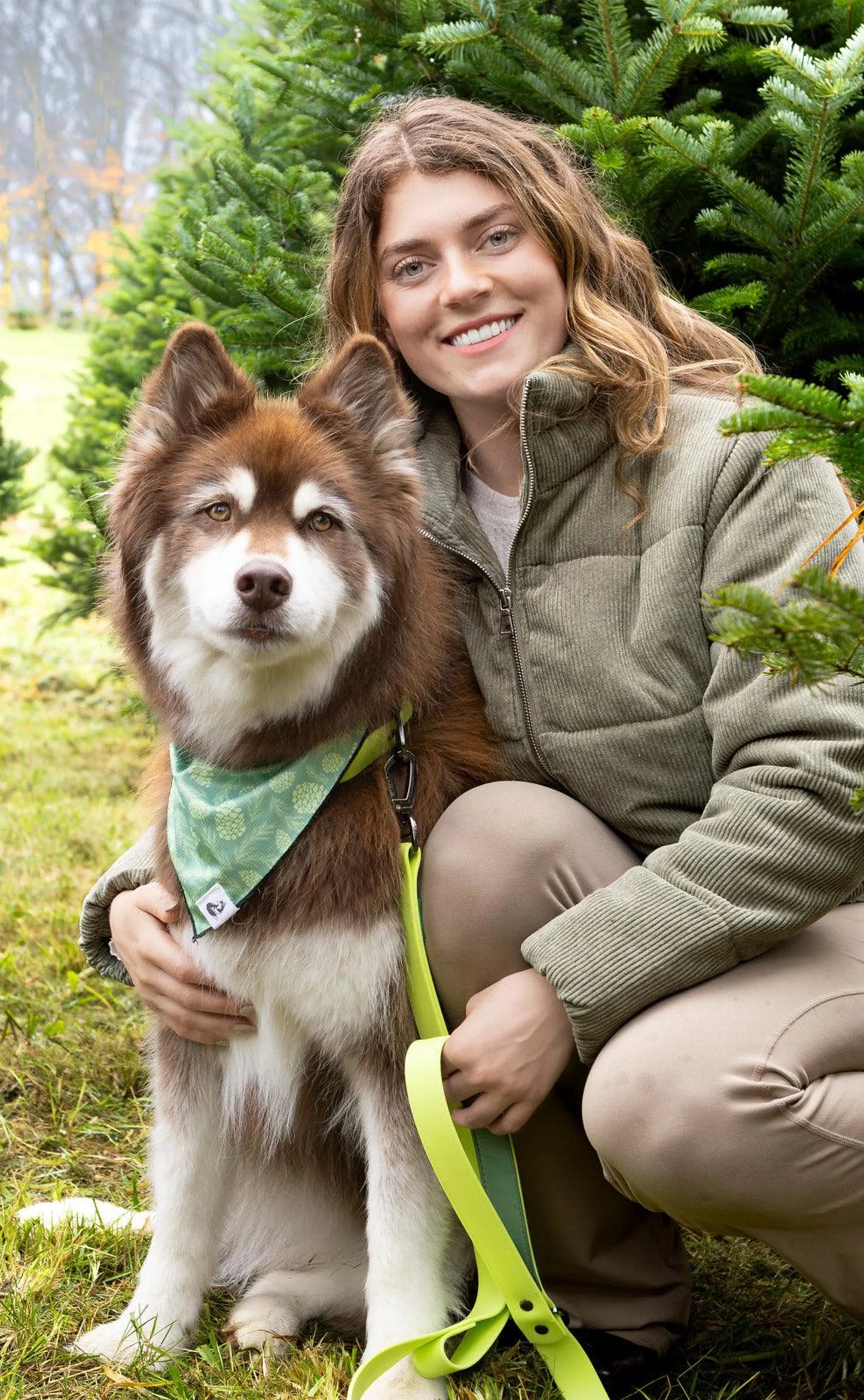 Pine Cone Pup Bandana & Matching Keychain