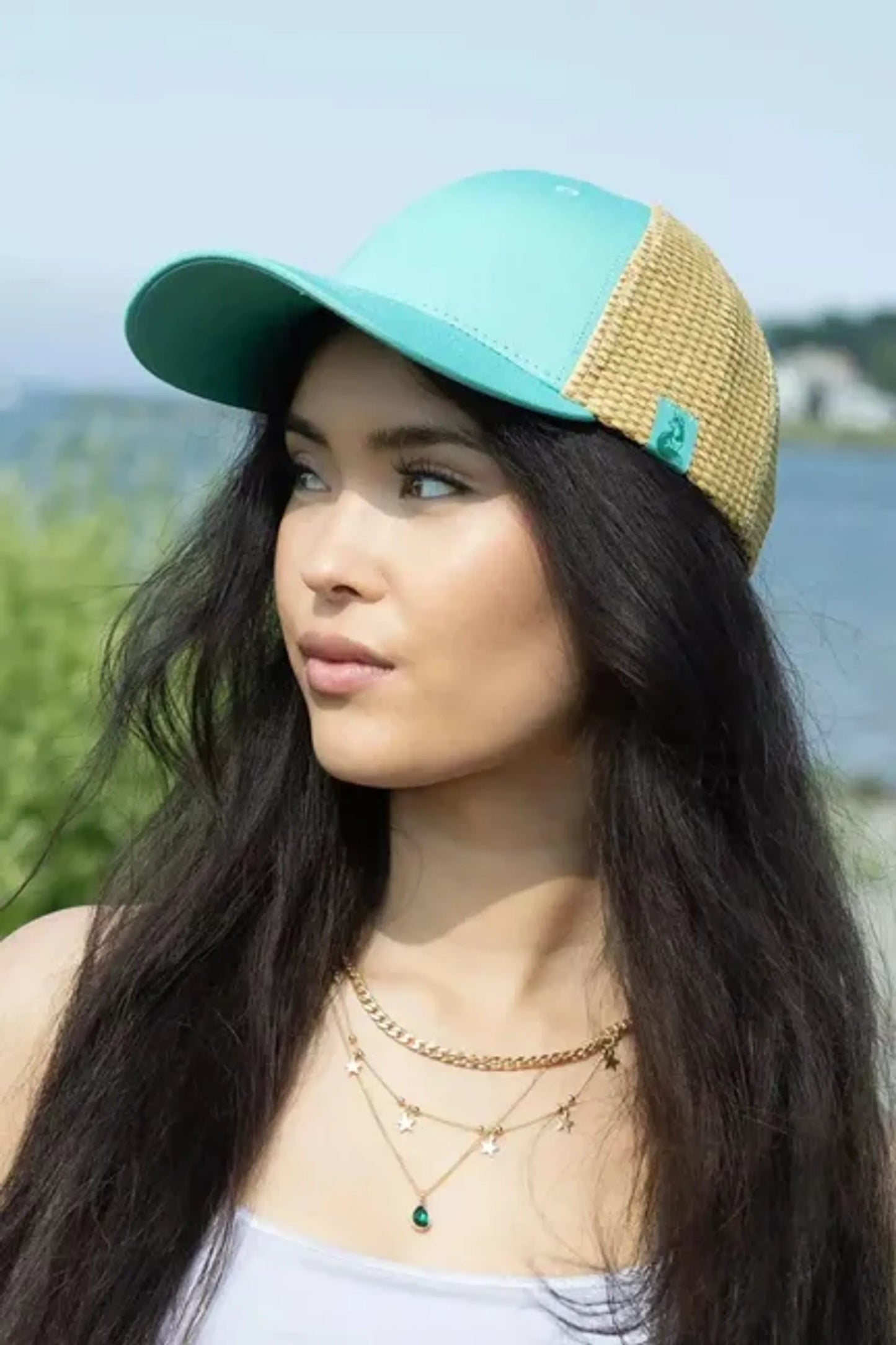 Island Vibes Baseball Cap with Raffia