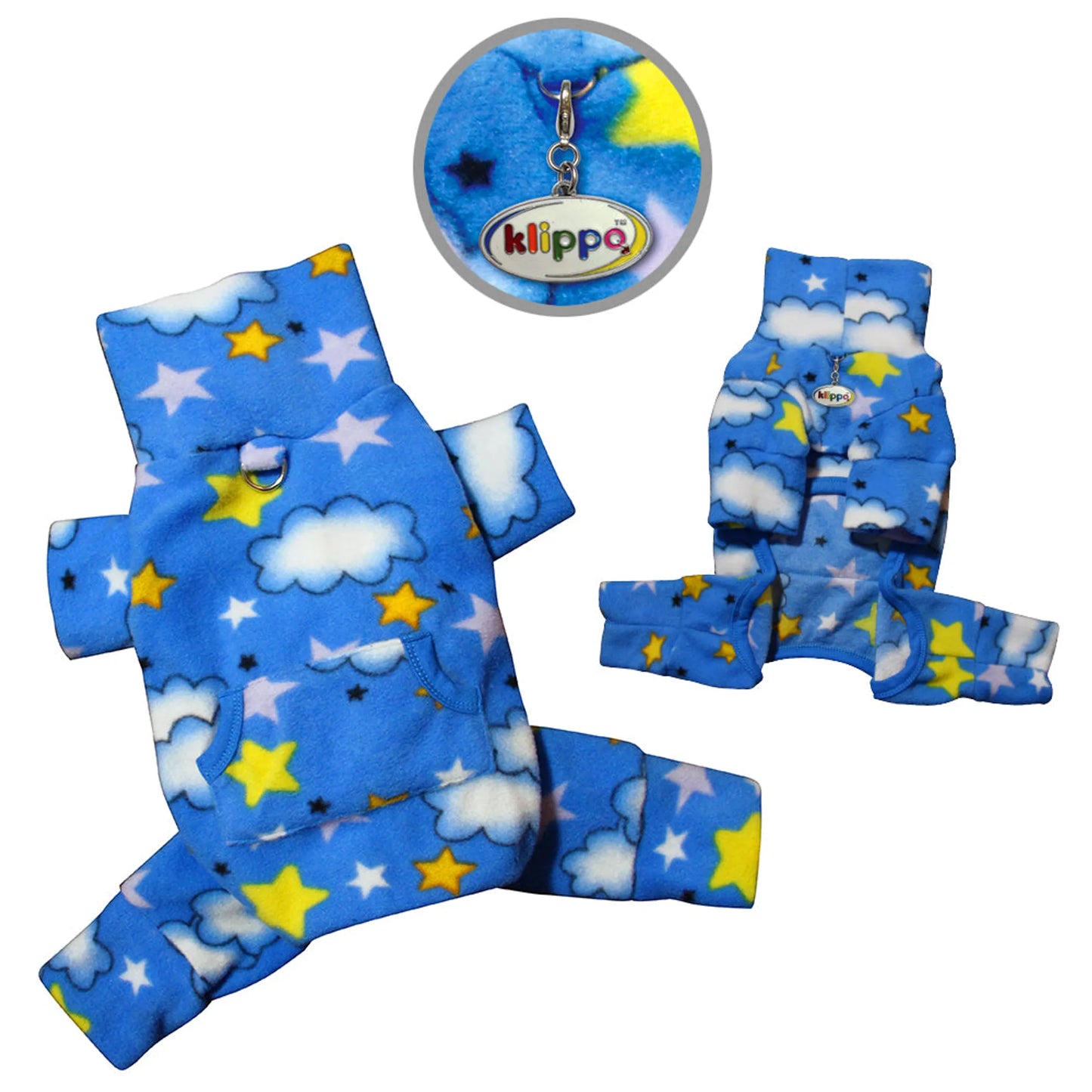 Stars and Clouds Fleece Turtleneck Pajamas