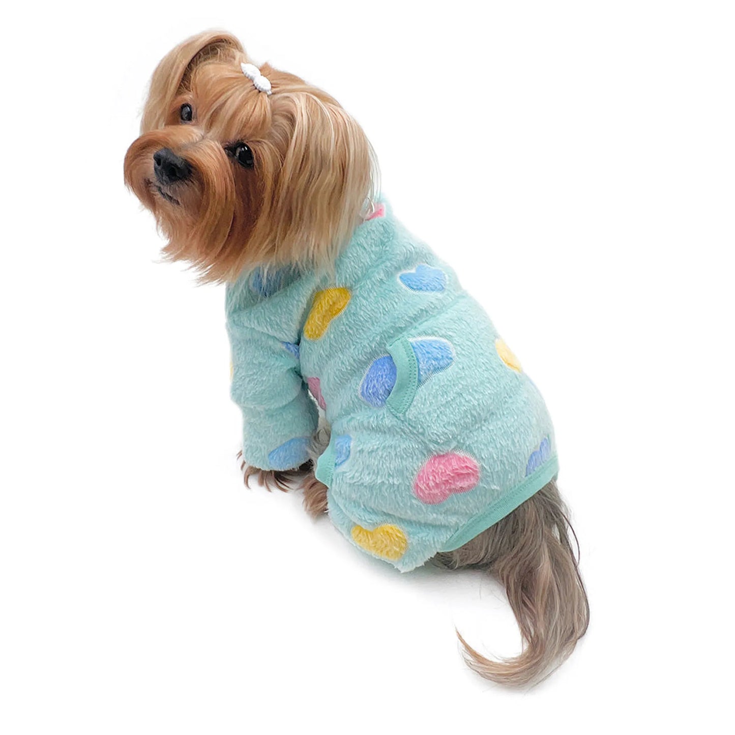 Ultra Plush Colorful Hearts Turtleneck Pajamas