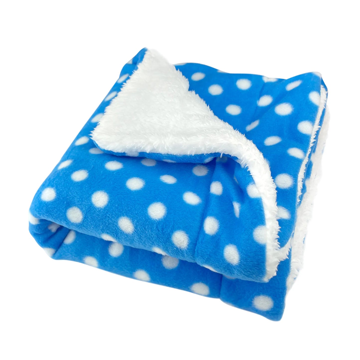 Blue with White Polka Dots Fleece/Plush Blanket