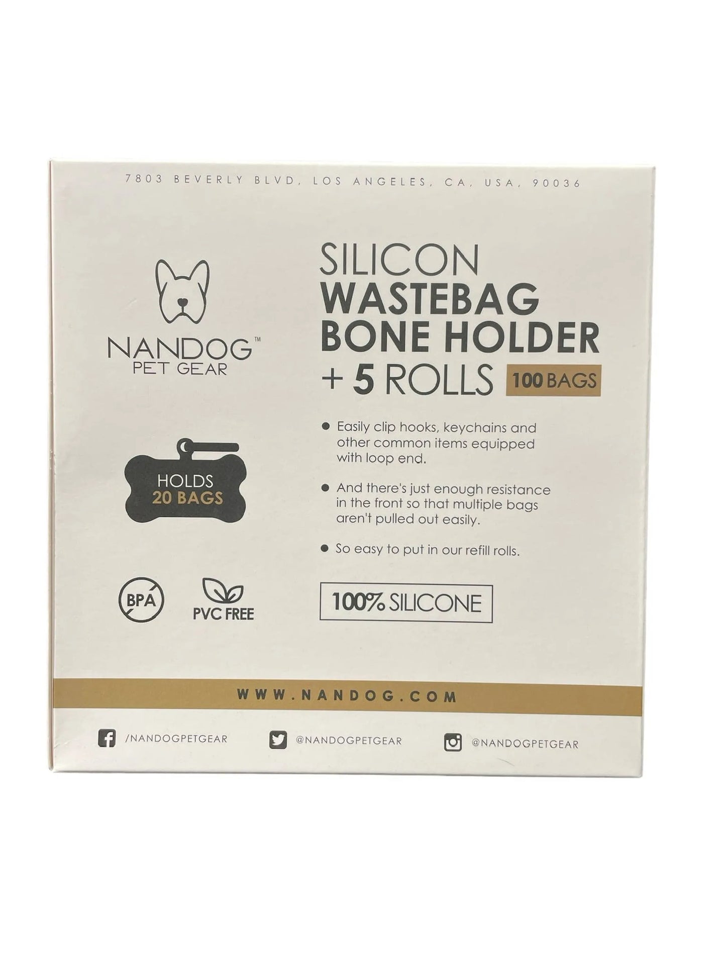 NANDOG Silicon Waste Bag Bone Holder Kit +5 Rolls