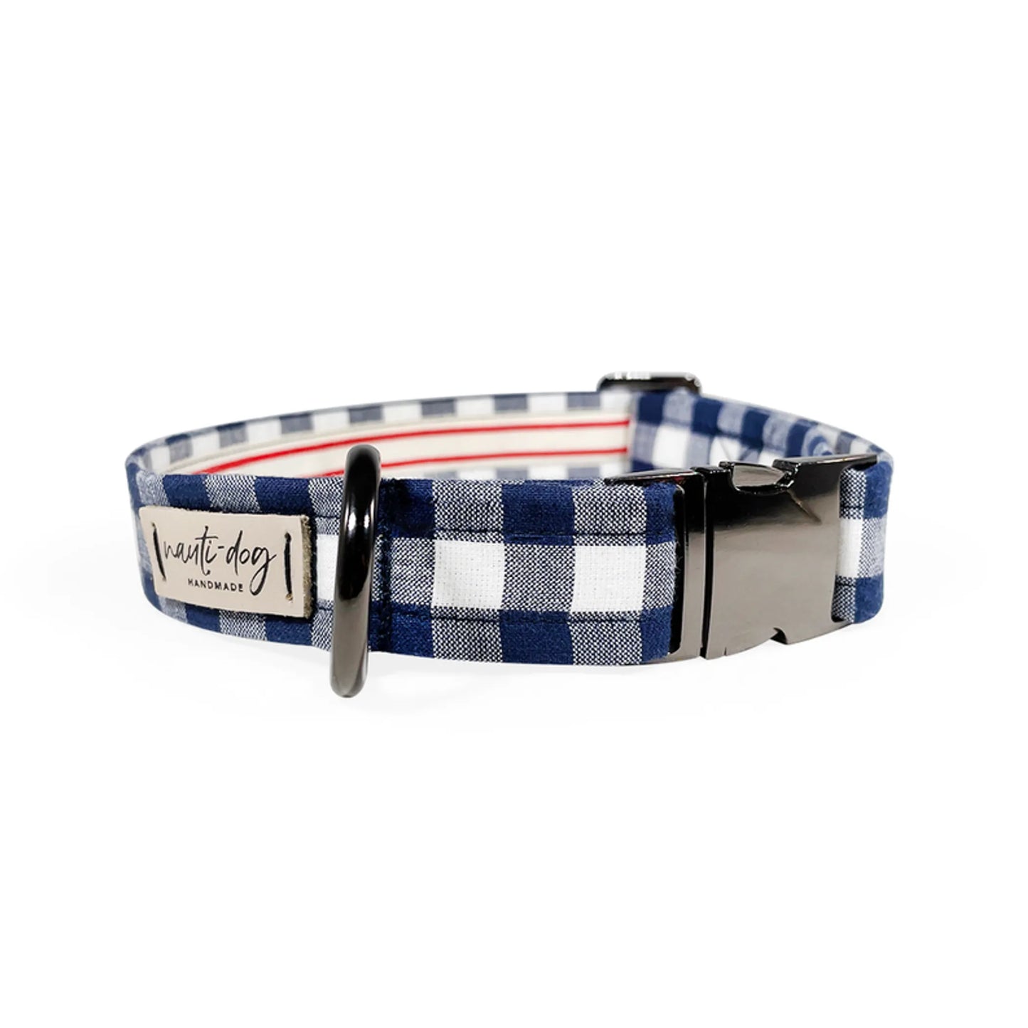 Buffalo Navy Check Plaid Oxford Buckle & Martingale Dog Collar - Pack Of: 1