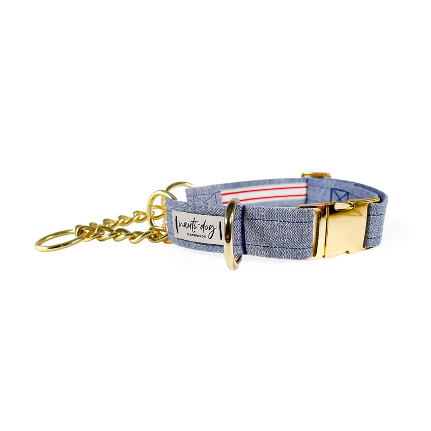 Chambray Classic Oxford Buckle & Martingale Dog Collar - Pack Of: 1