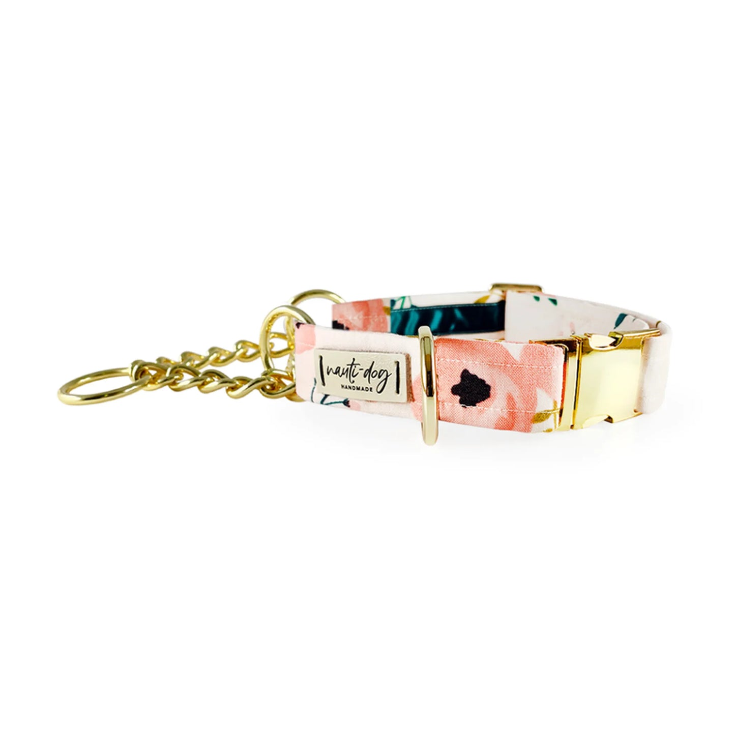 Charleston Blush Floral Tea Rose Buckle & Martingale Dog Collar - Pack Of: 1