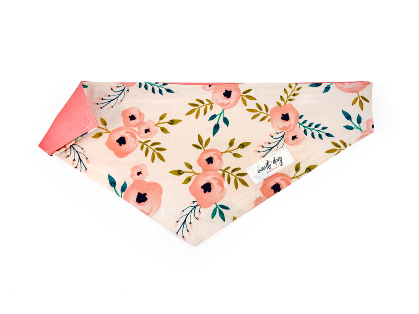 Charleston Blush Floral Tea Rose Over-the-collar Dog Bandana