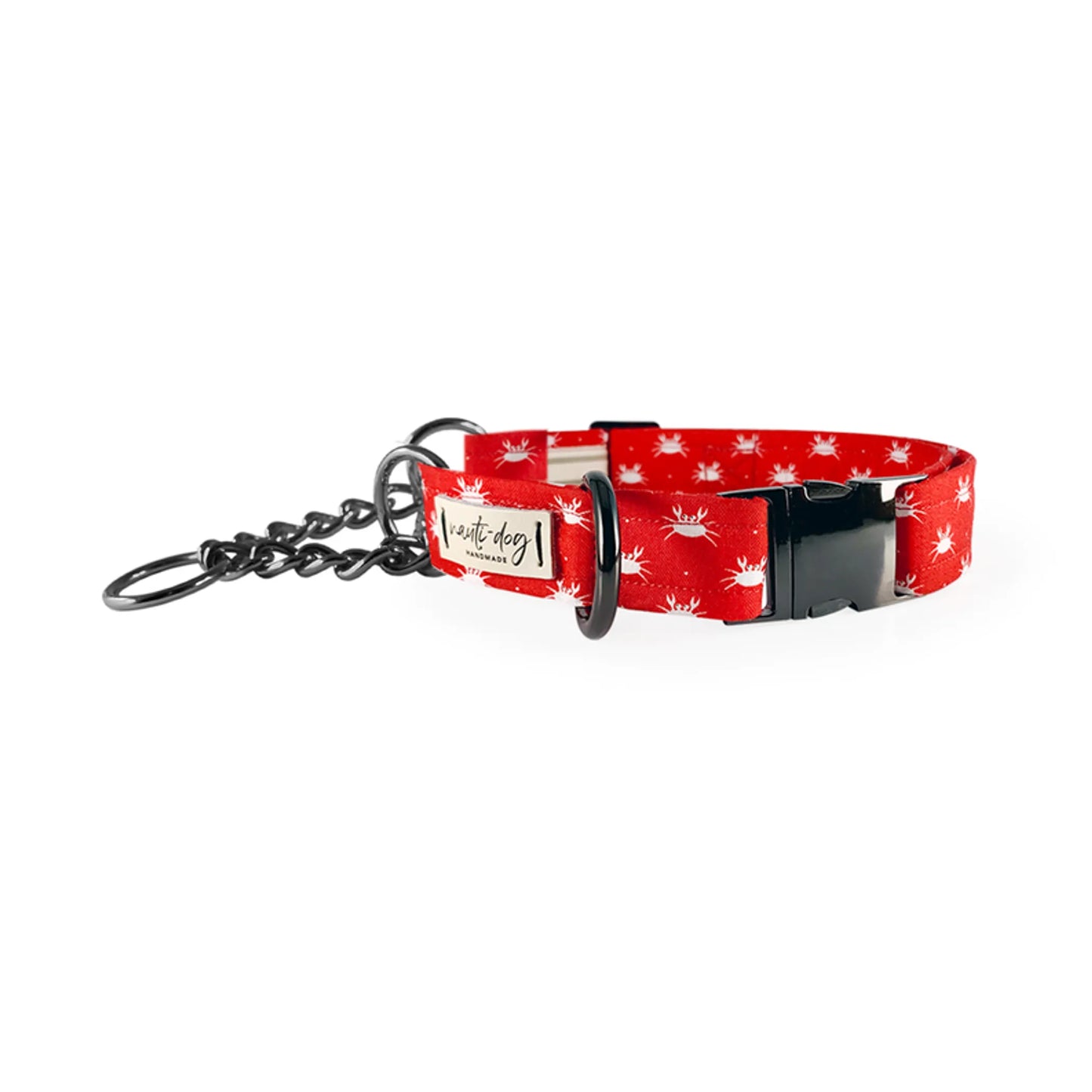 Crabby Red Maryland Crab Coastal Buckle & Martingale Dog Collar - Pack Of: 1