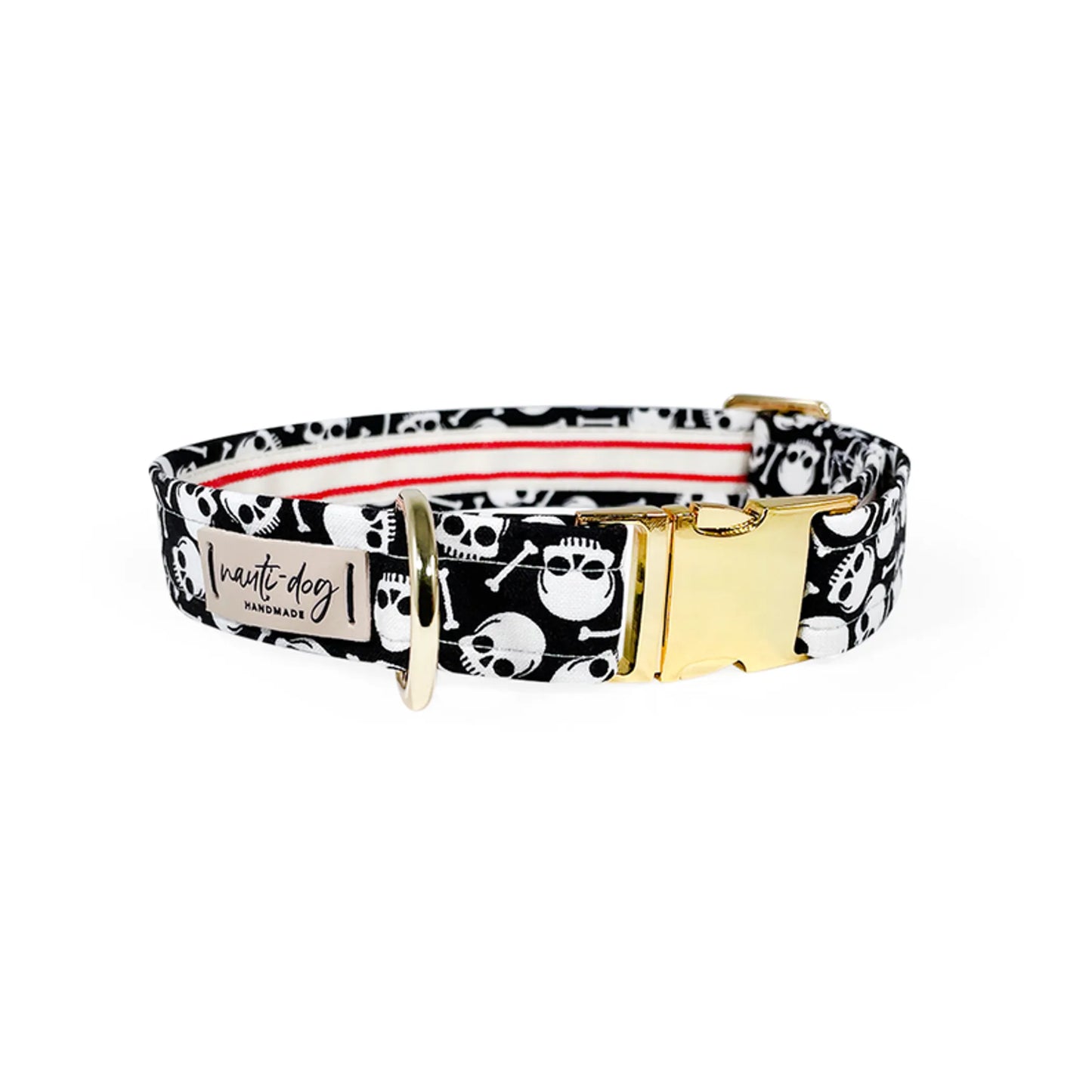 Davey Jones Pirate Skull & Bones Buckle & Martingale Dog Collar - Pack Of: 1