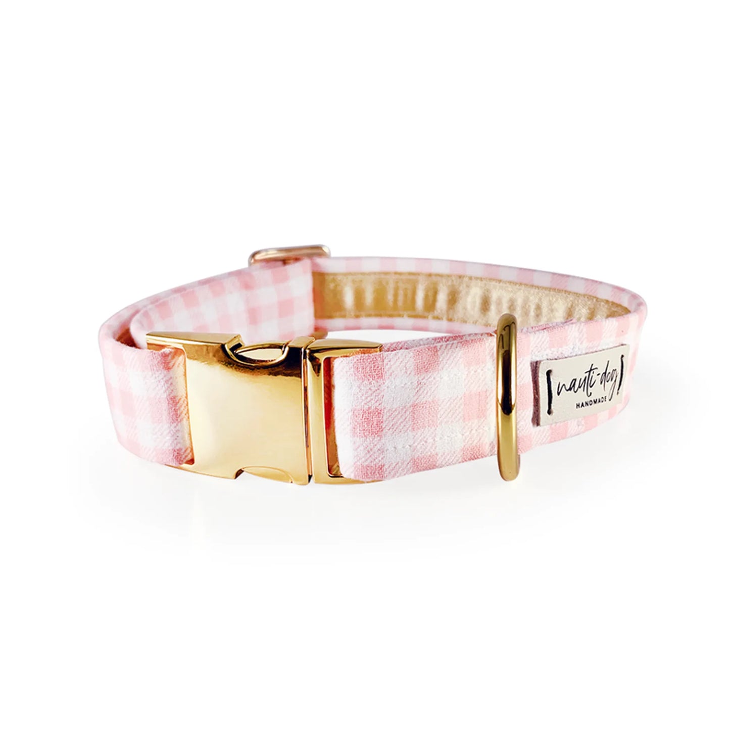 Gingham Pink Summer Plaid Check Buckle & Martingale Dog Collar - Pack Of: 1