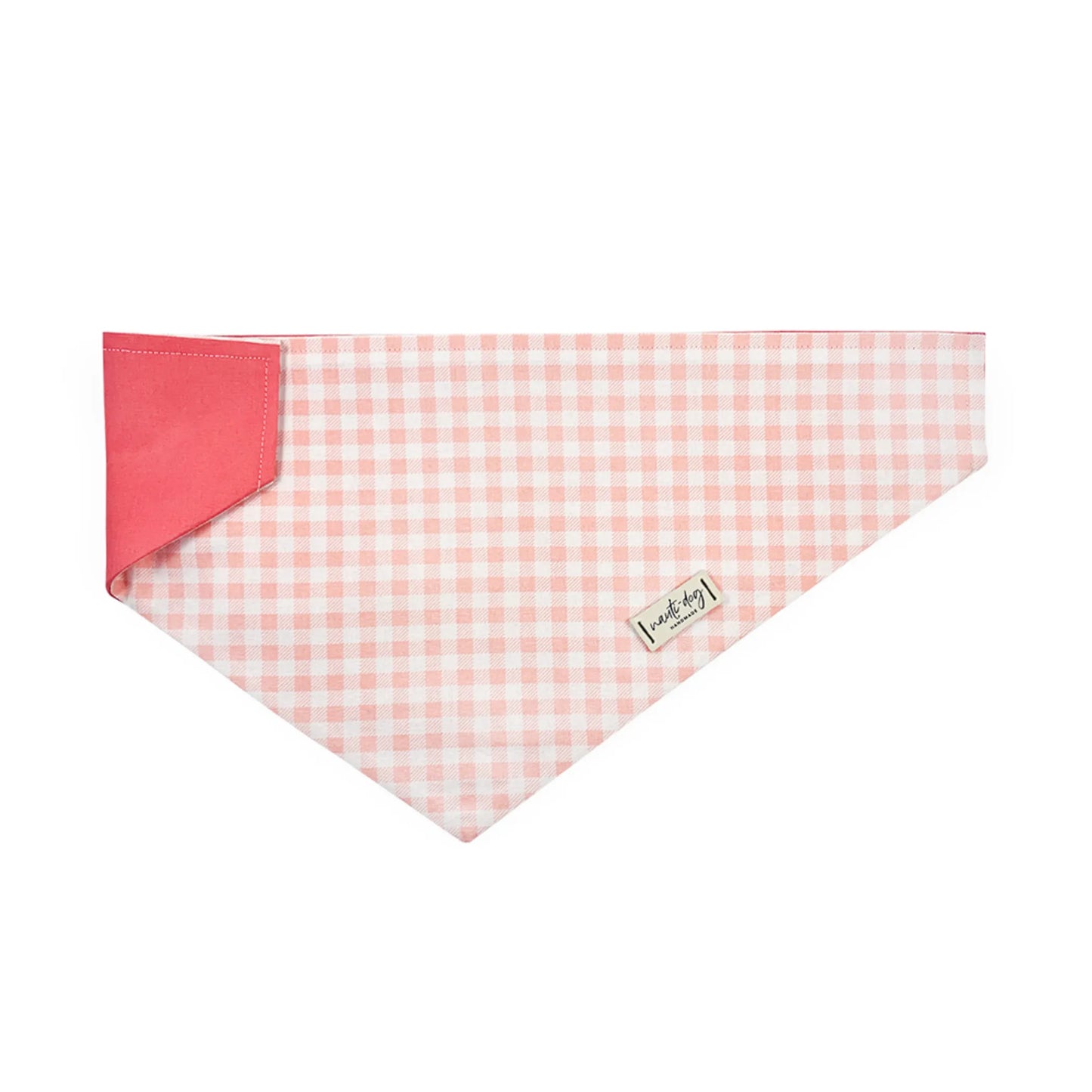 Gingham Pink Summer Plaid Check Over-the-collar Dog Bandana