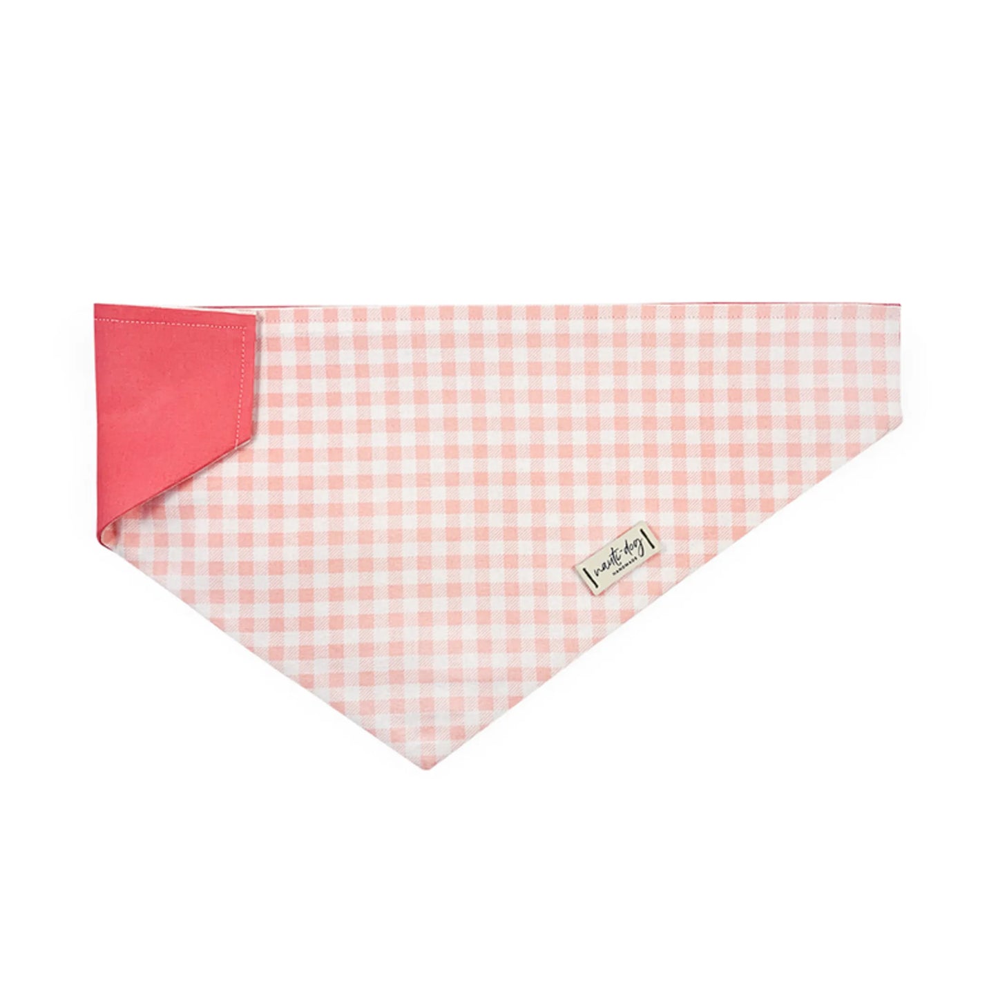 Gingham Pink Summer Plaid Check Over-the-collar Dog Bandana