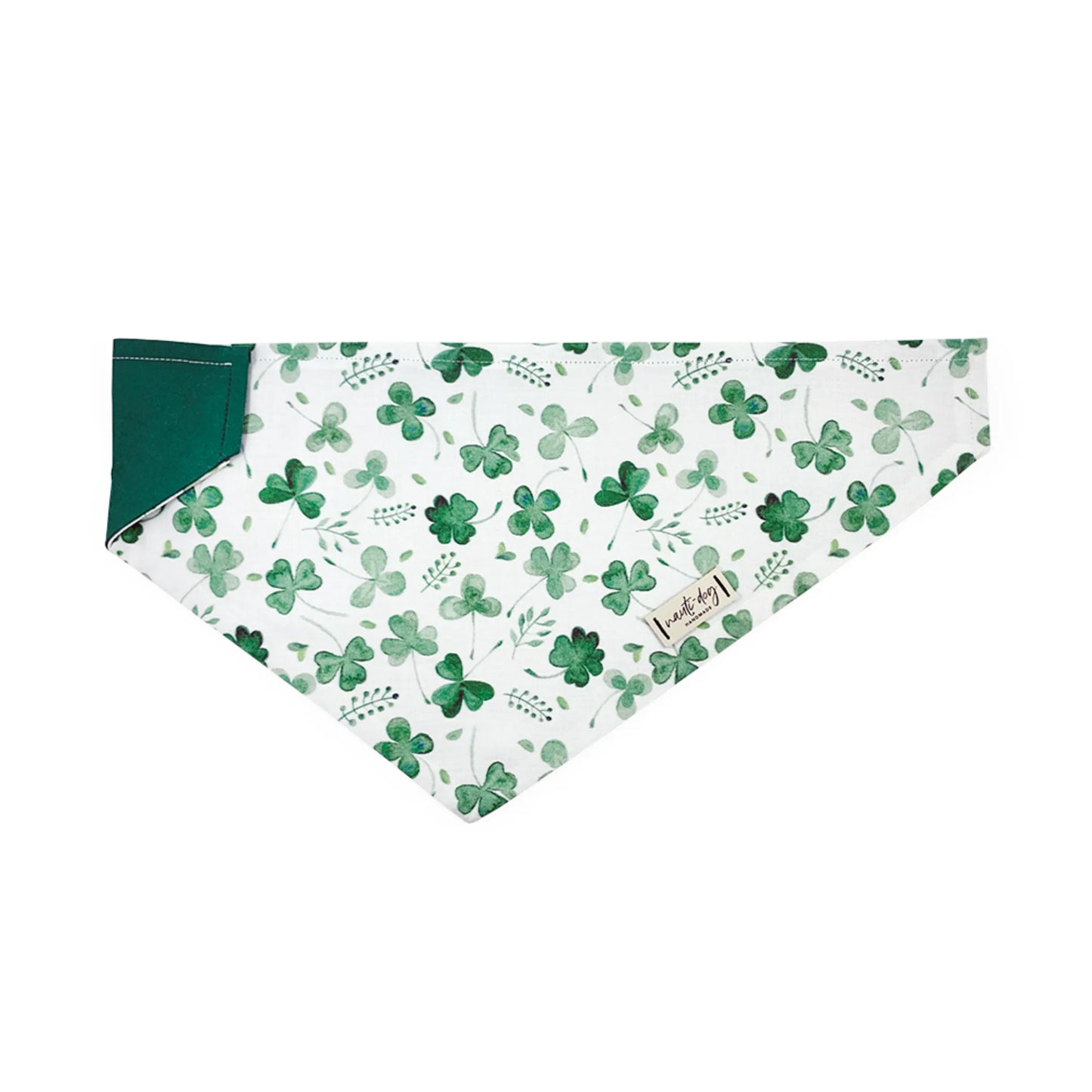 Lucky Irish Four Leaf Clover St. Paddy's Day Shamrock Over-the-collar Dog Bandana