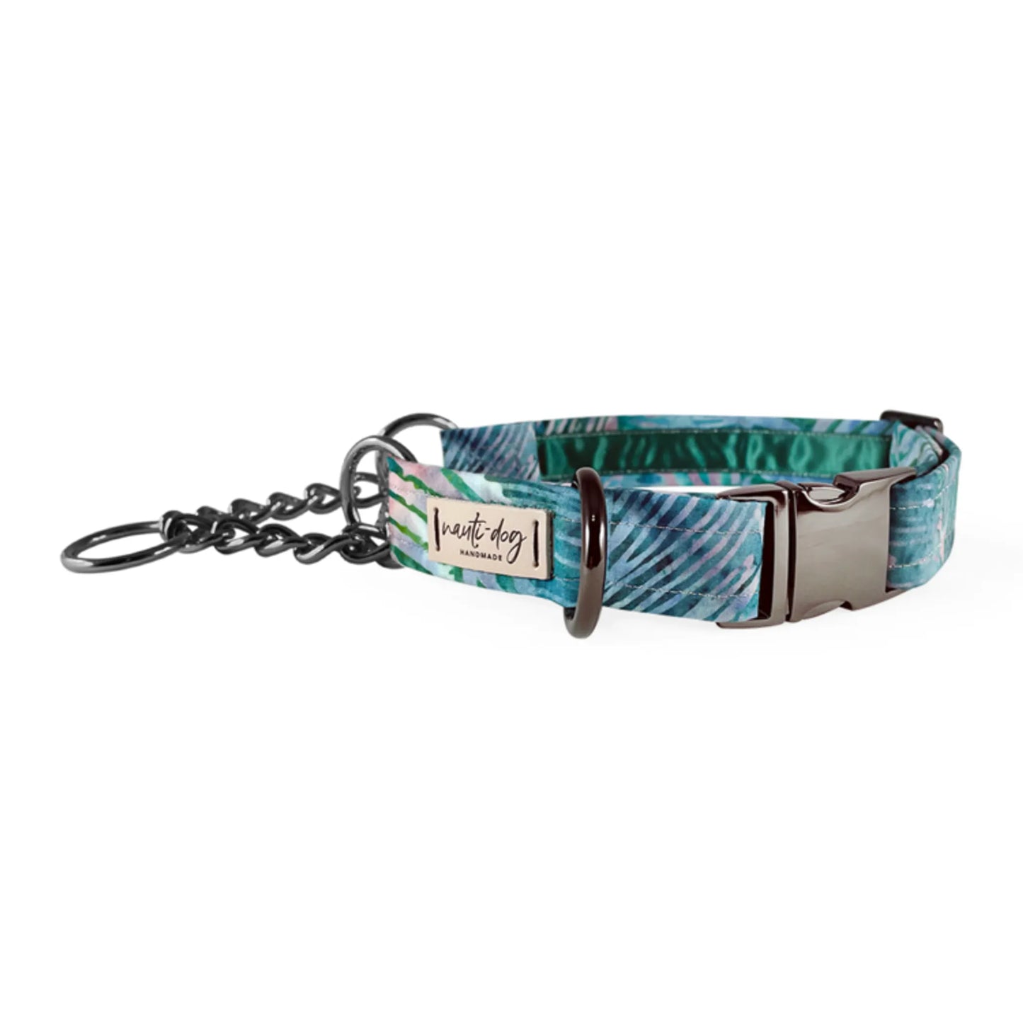 Palmetto Hand-dyed Watercolor Palm Leaf Buckle & Martingale Dog Collar - Pack Of: 1