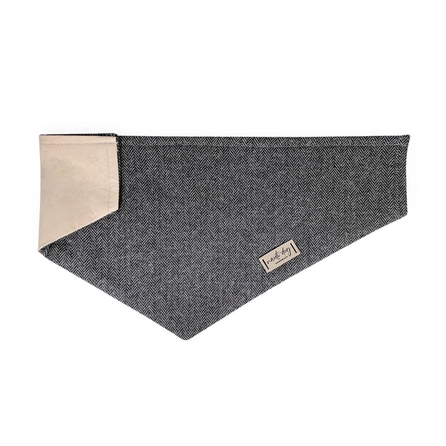 Poindexter Herringbone Shirting Tweed Over-the-collar Dog Bandana