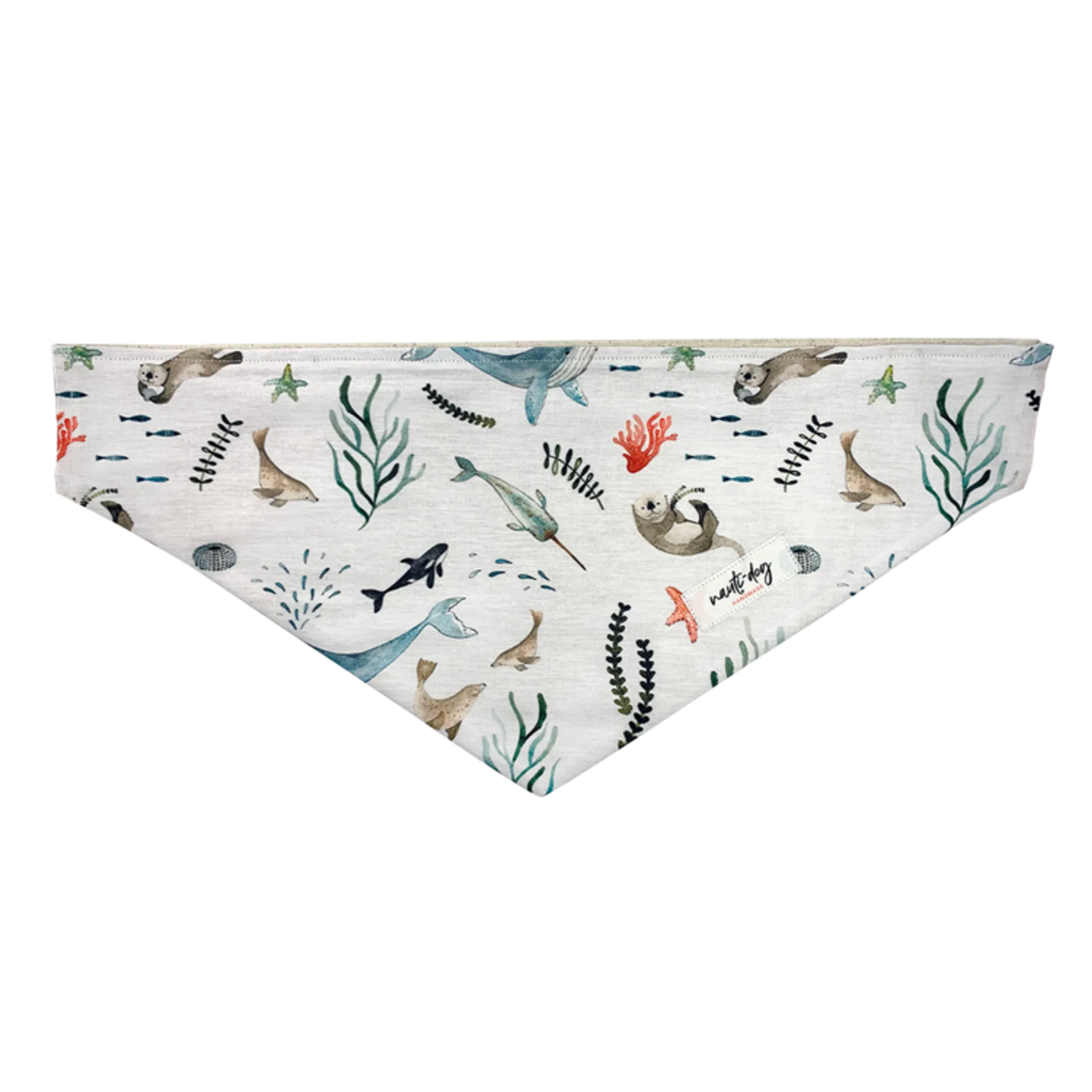 Sea Life Marine Animal Otter, Whale, Seal & Orca Over-the-collar Dog Bandana