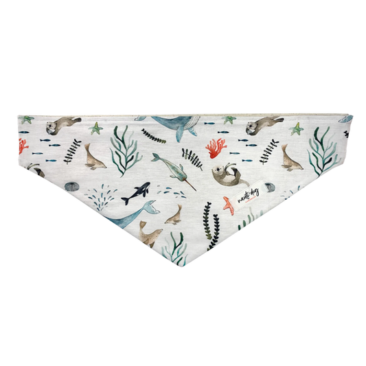 Sea Life Marine Animal Otter, Whale, Seal & Orca Over-the-collar Dog Bandana