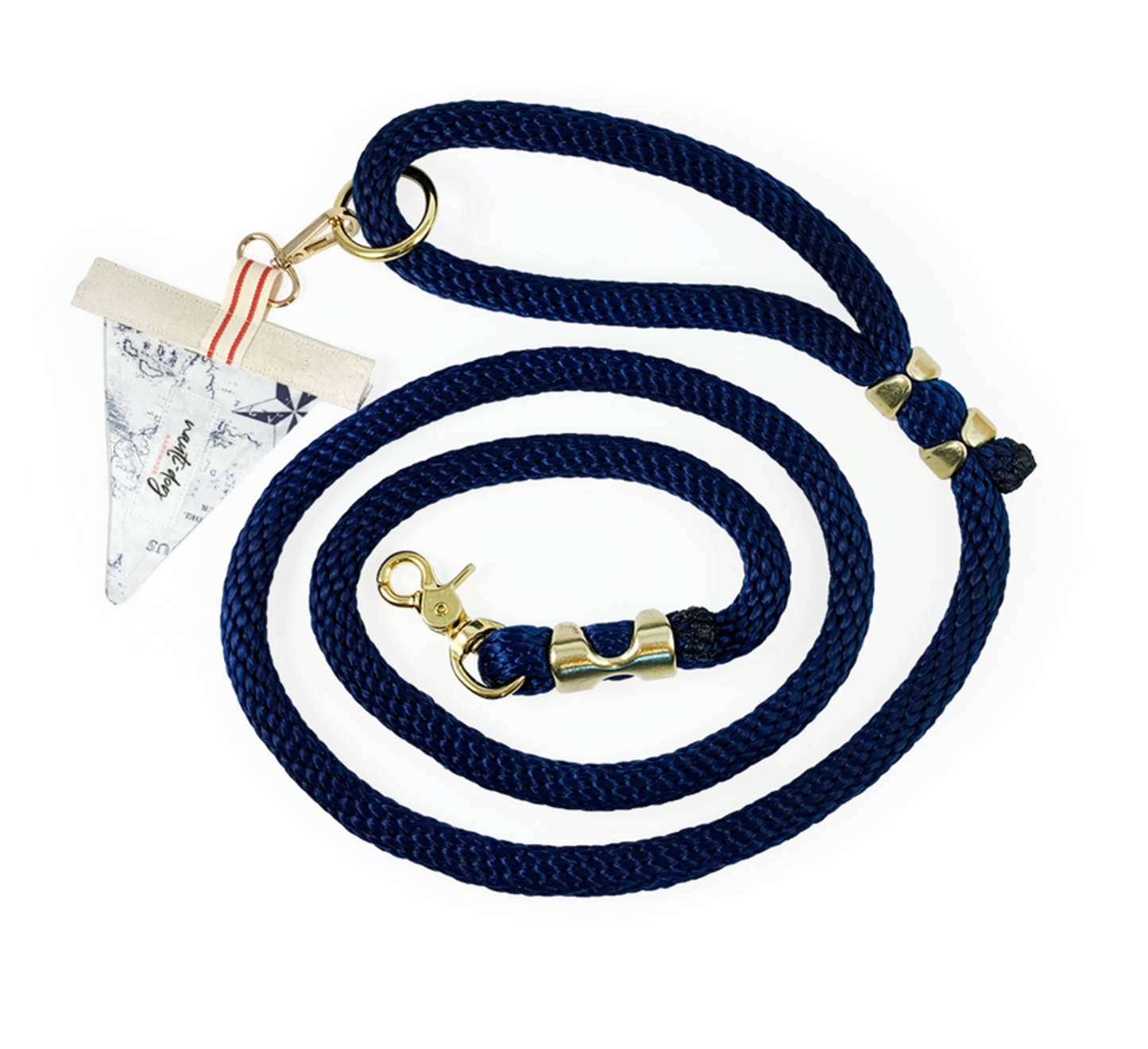 Carta Marina Light Vintage Nautical Toile Premium Rope Leash