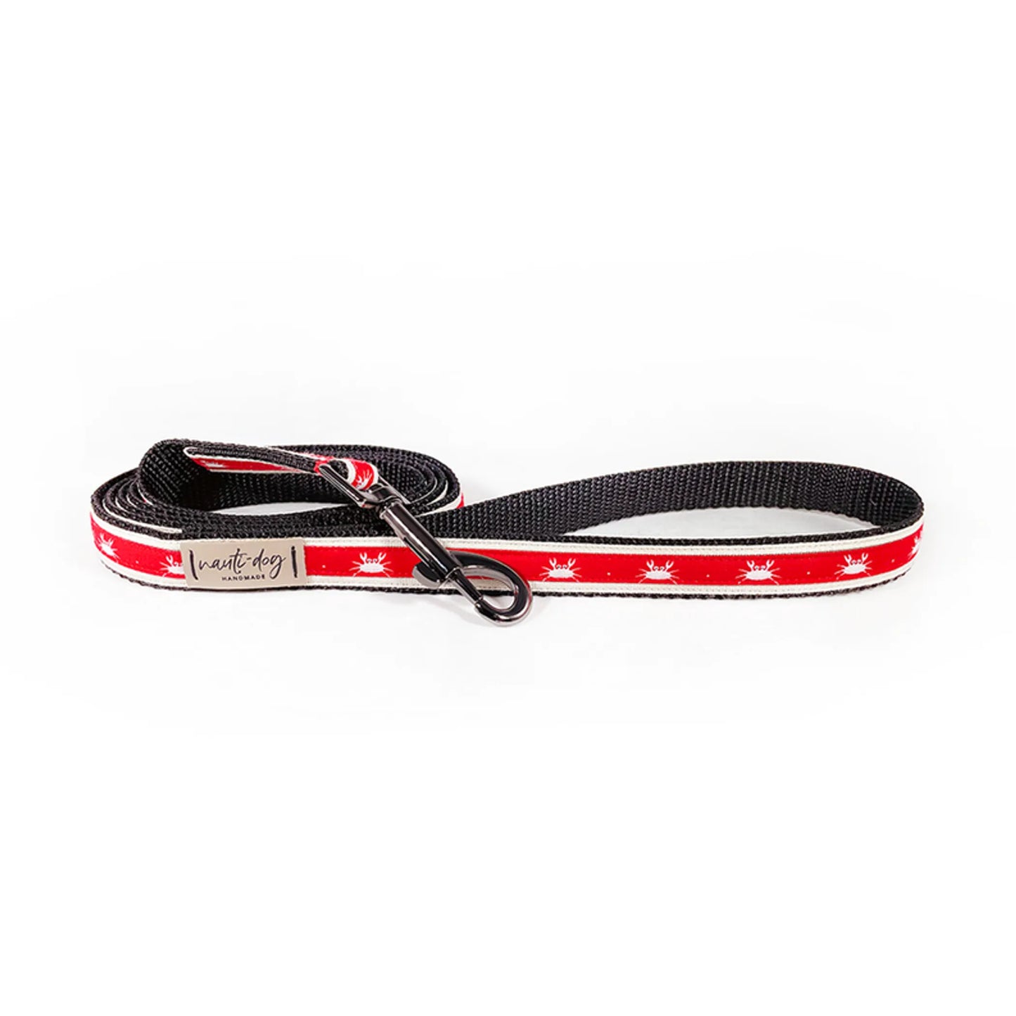 Crabby Red Maryland Crab Coastal Ribbon Dog Leash