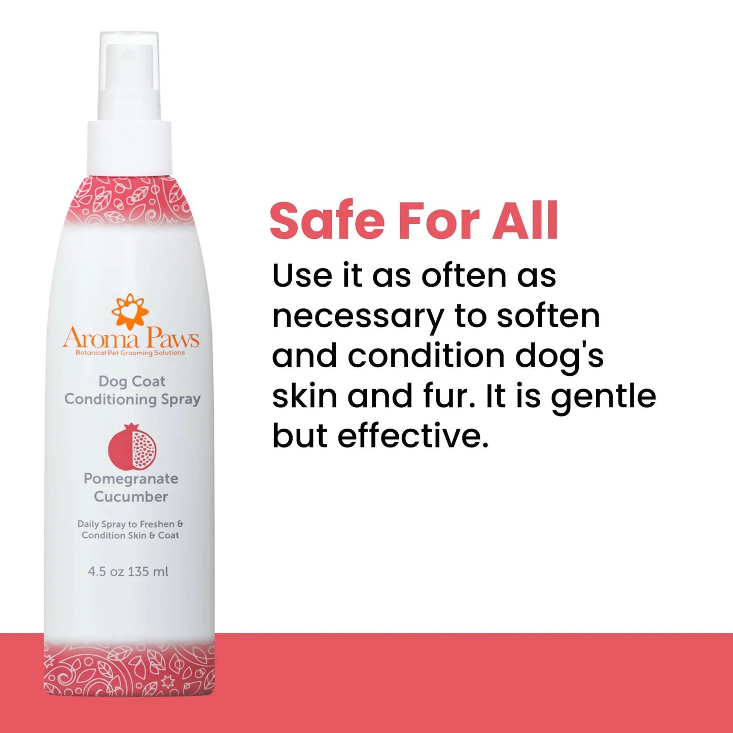 4.5 Oz. Dog Coat Spray Pomegranate Cucumber