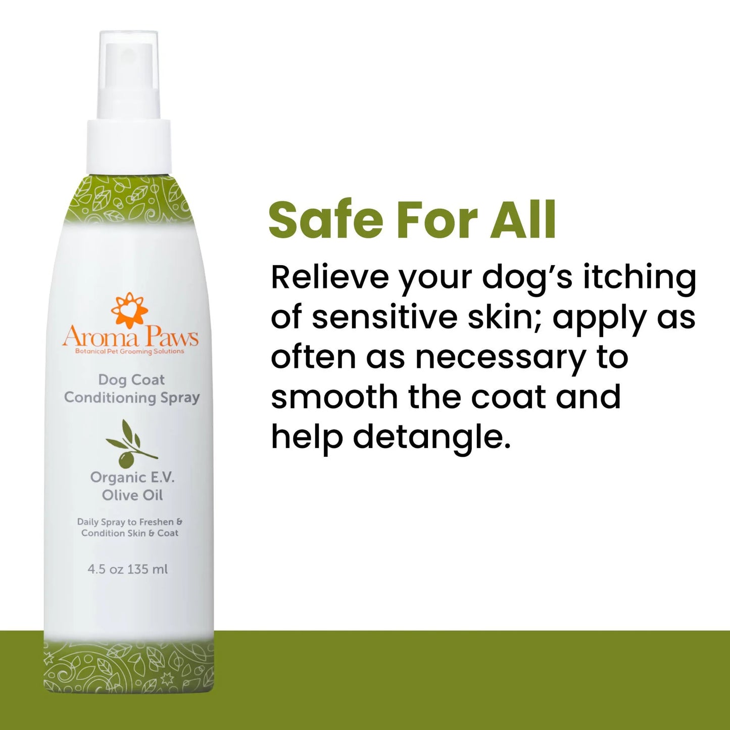 4.5 Oz. Dog Coat Olive Oil Detangling Spray