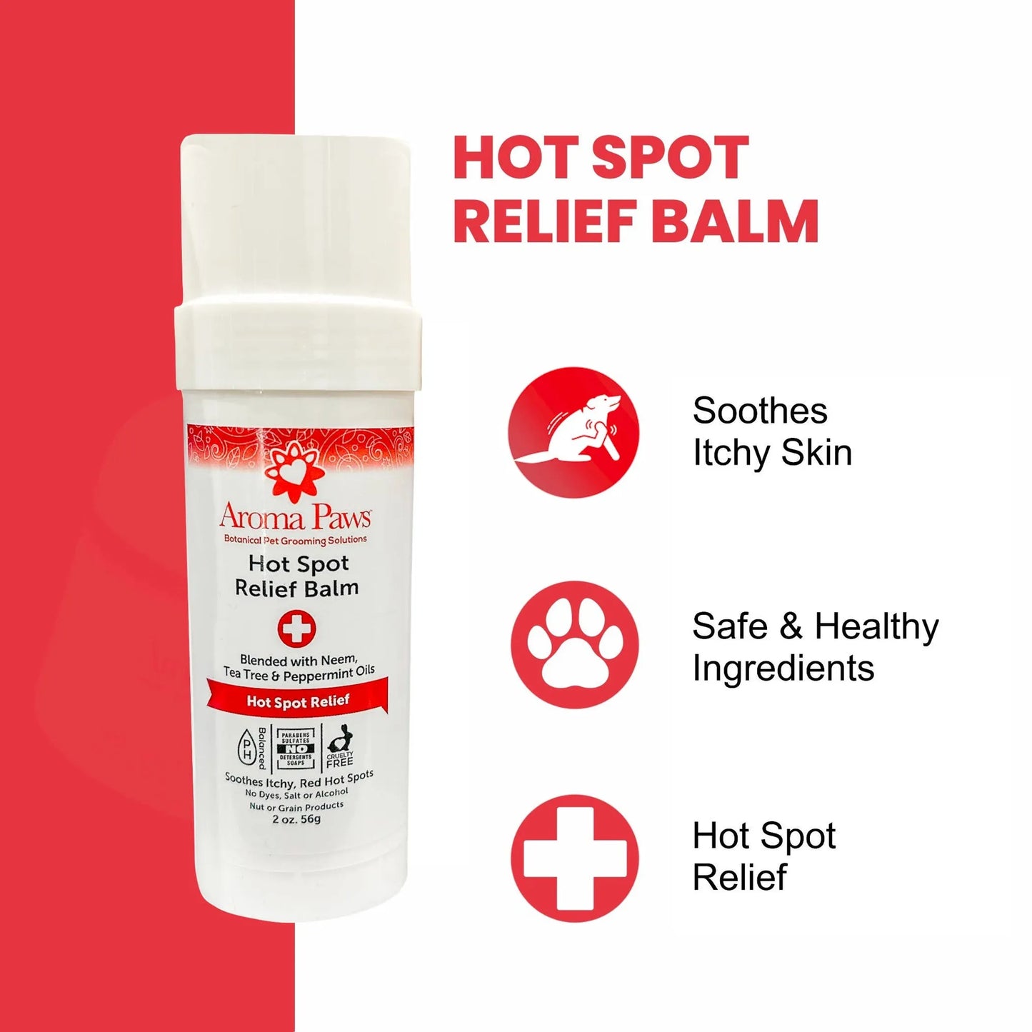 2 oz. Hot Spot Relief Balm Roll on Applicator-Neem & TeaTree