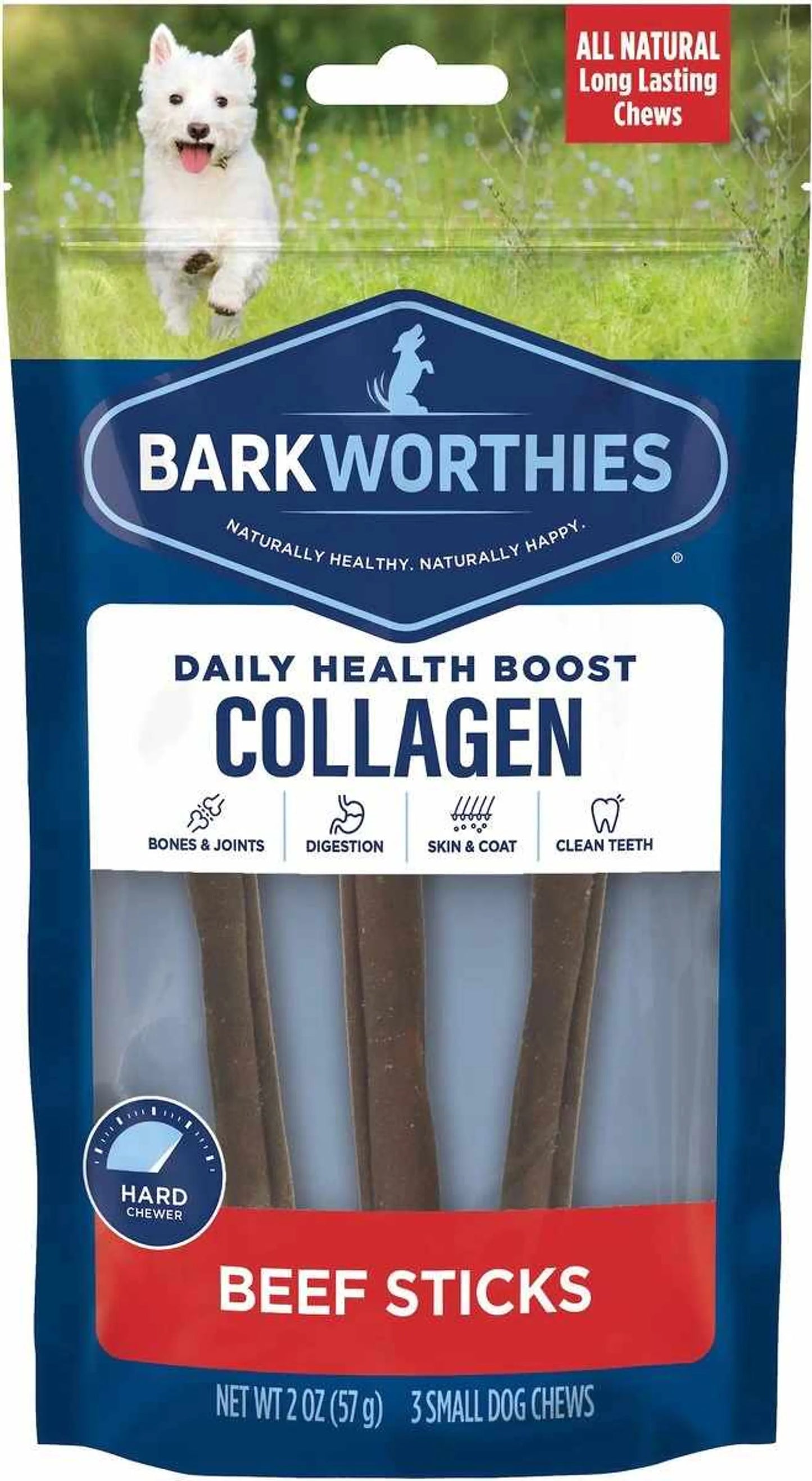 Barkworthies Collagen Beef Sticks Plain