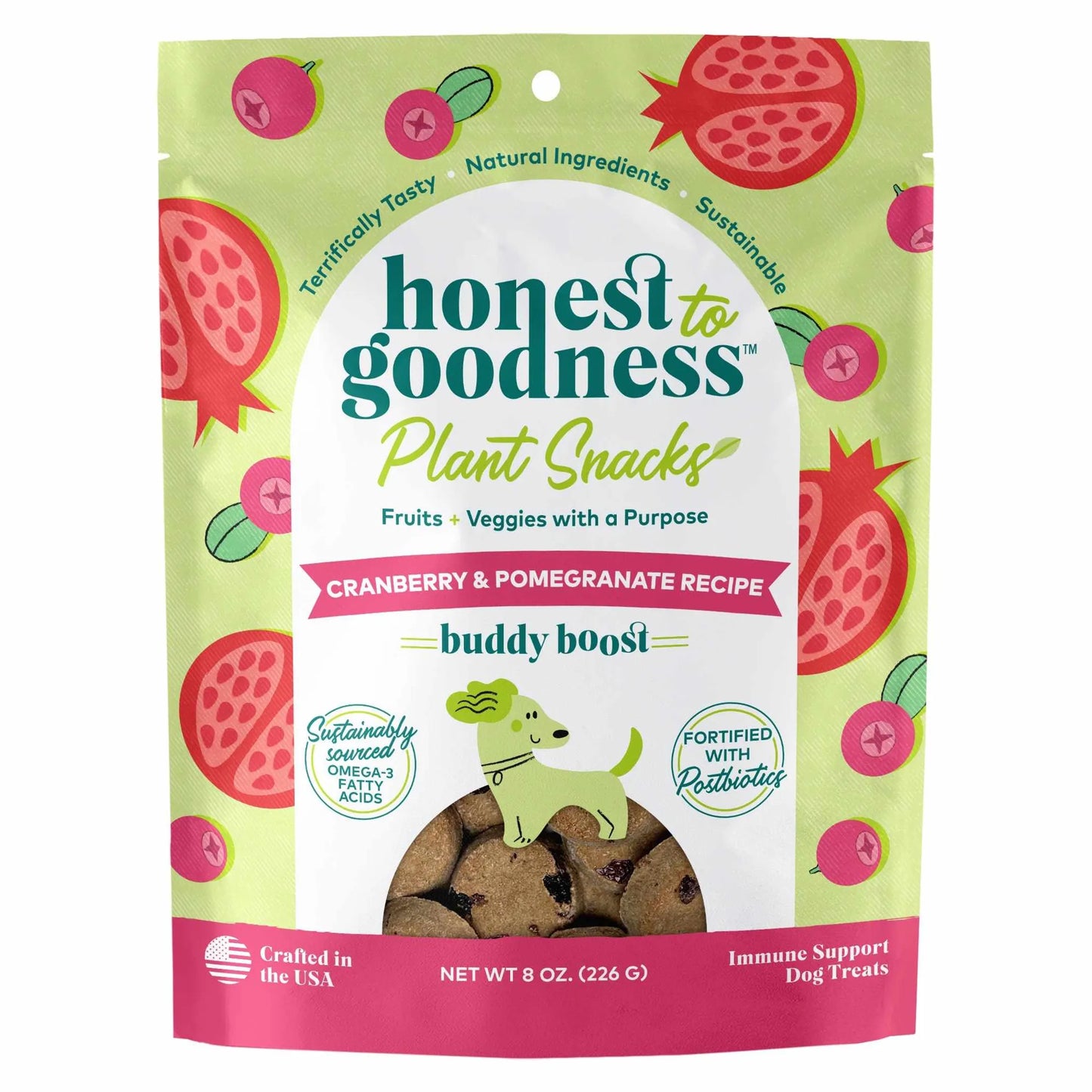 Honest To Goodness(TM) Plant Snacks Buddy Boost Cranberry & Pomegranate Recipe Dog Treats 8oz