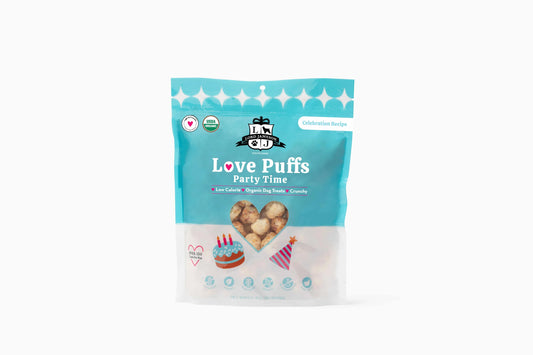 Lord Jameson Love Puffs Party Time Organic Crunchy Dog Treats 4oz