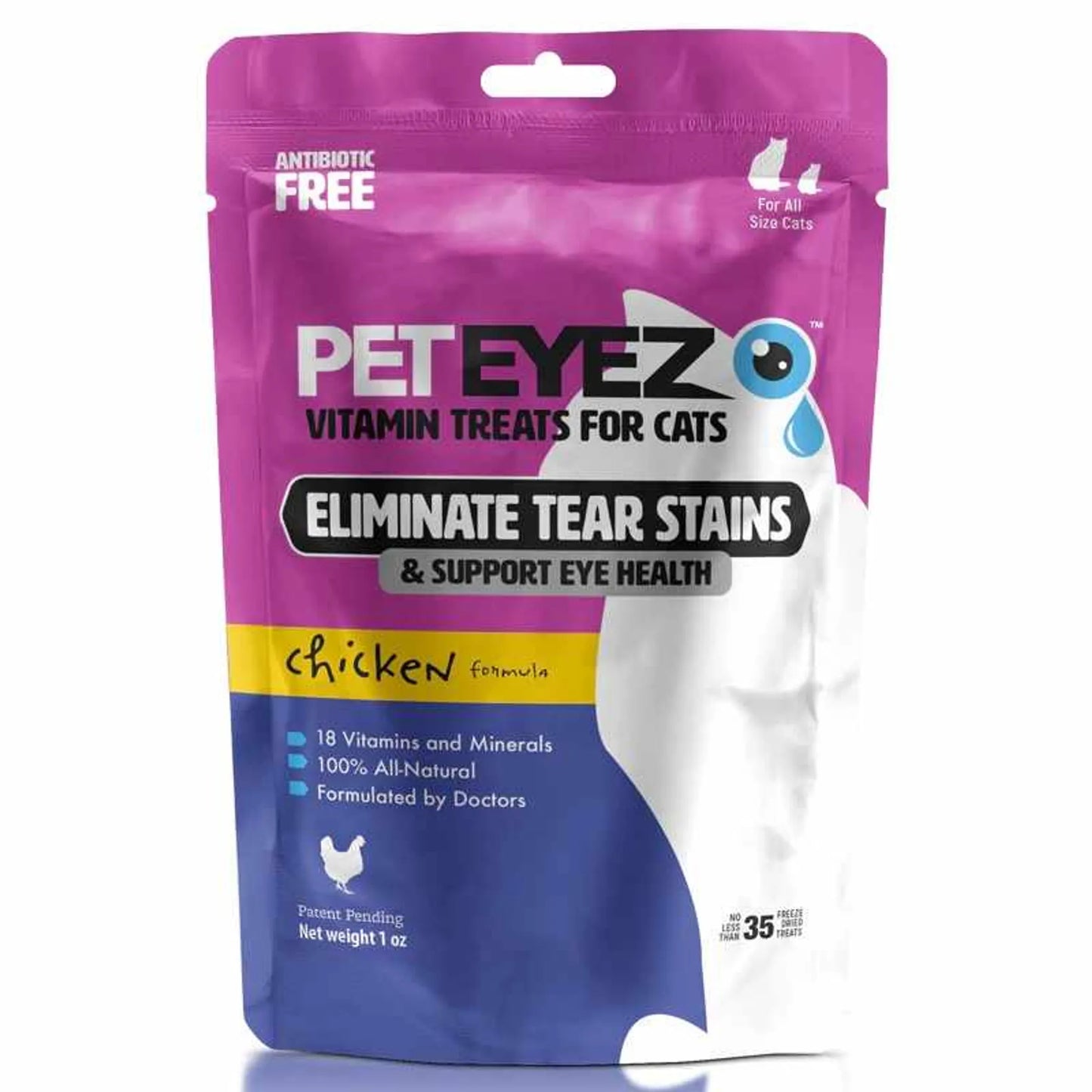 Pet Eyez Vitamin Treats for Cats Chicken Formula 1oz