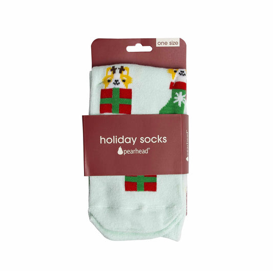 Pearhead Corgi Holiday Socks Green One Size