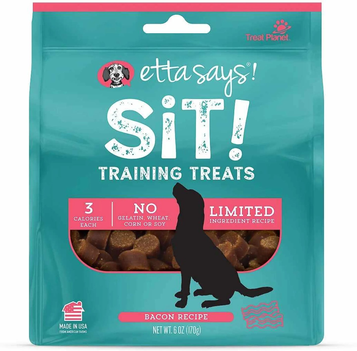 Etta Says! Sit! Dog Training Treats Bacon Recipe 6oz