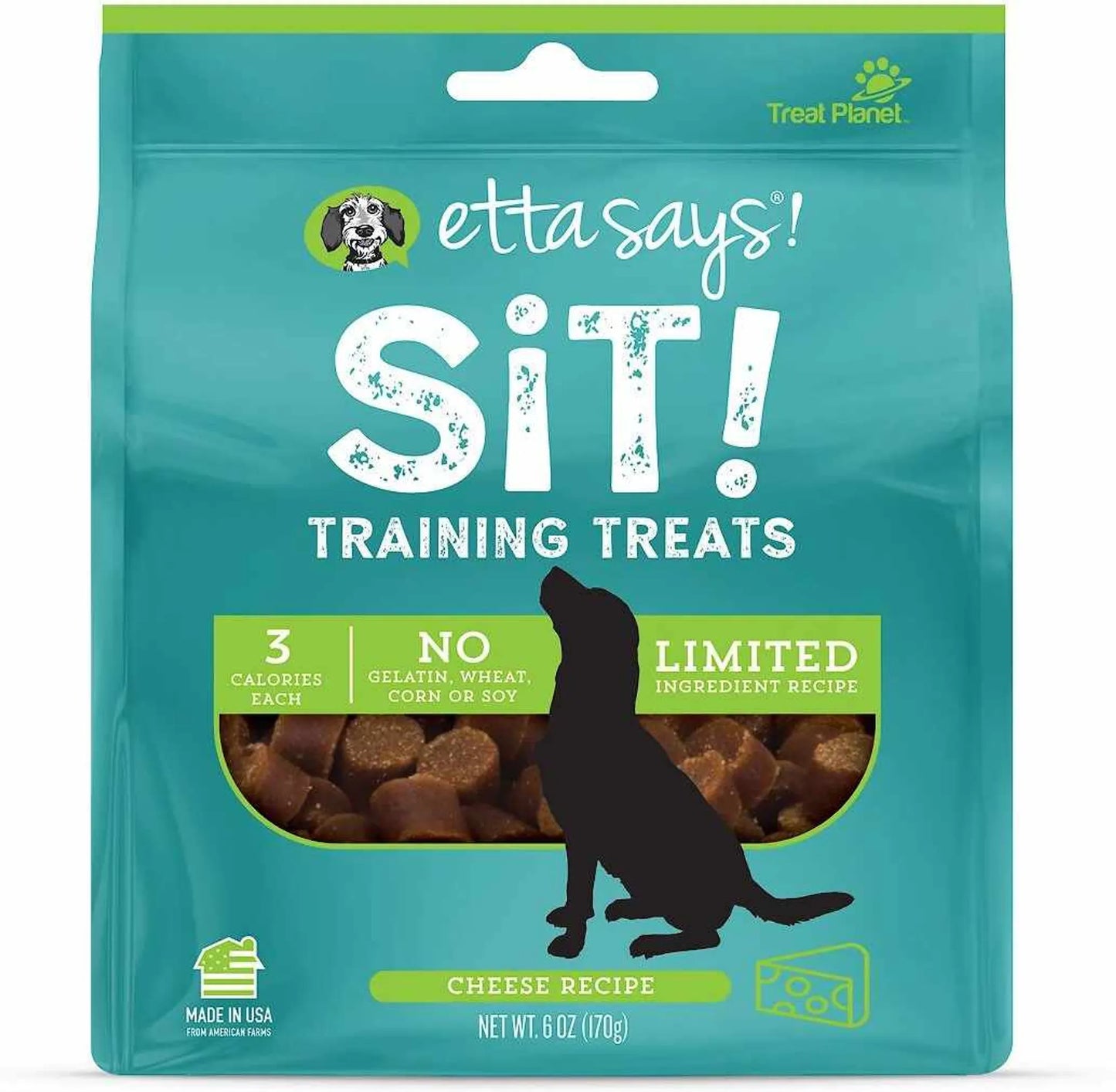 Etta Says! Sit! Dog Training Treats Cheese Recipe 6oz