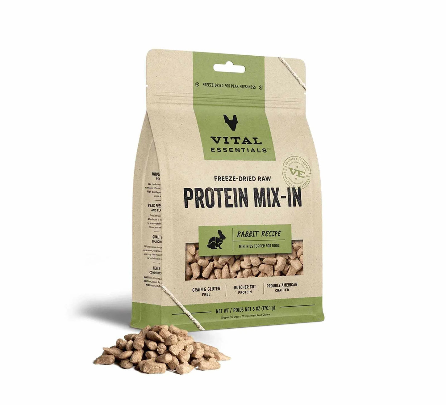 Vital Essentials(R) Freeze-Dried Raw Rabbit Protein Mix-In Meal Topper for Dogs,