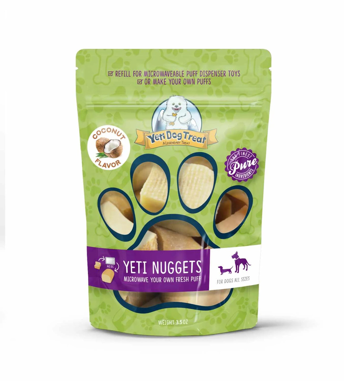 Yeti Dog Nuggets Coconut Flavored 6 pieces 3.5oz