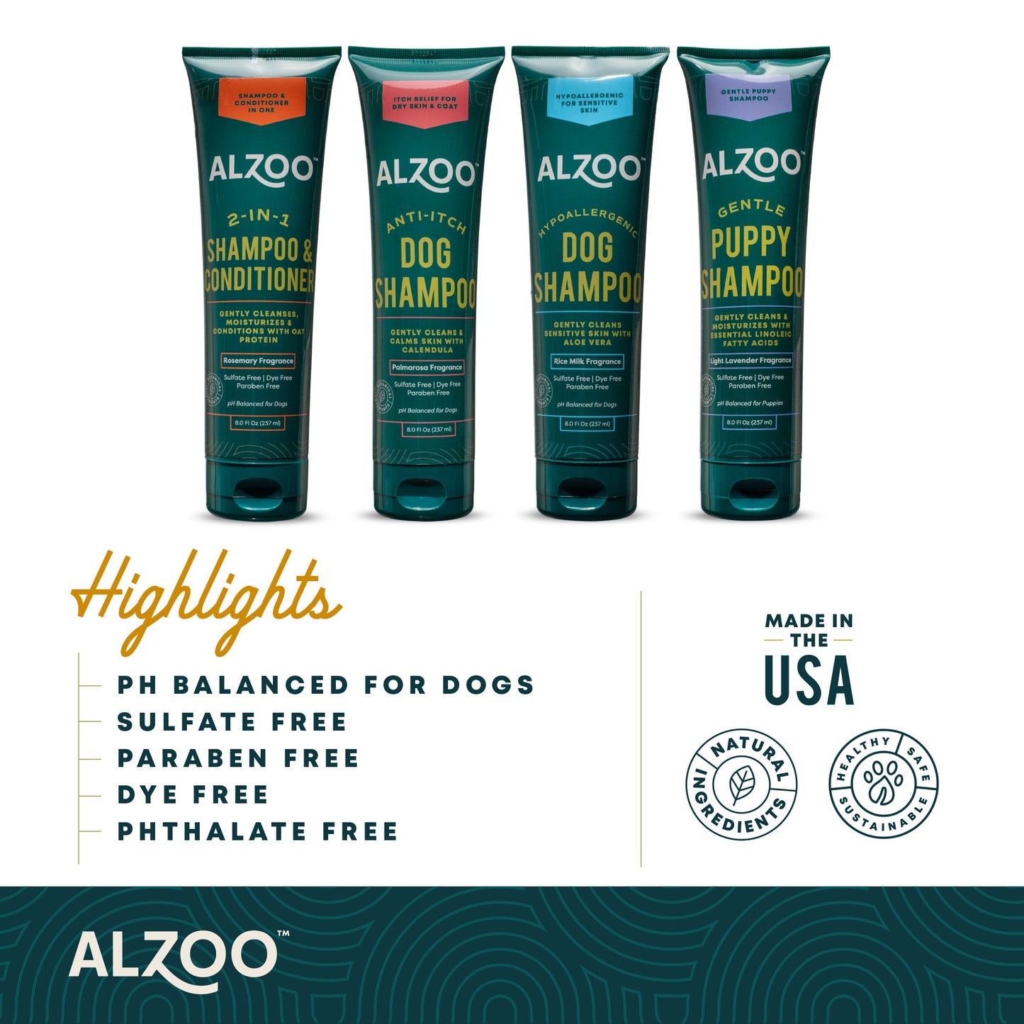 Alzoo Plant-Based Shampoo Anti-Itching 8oz.