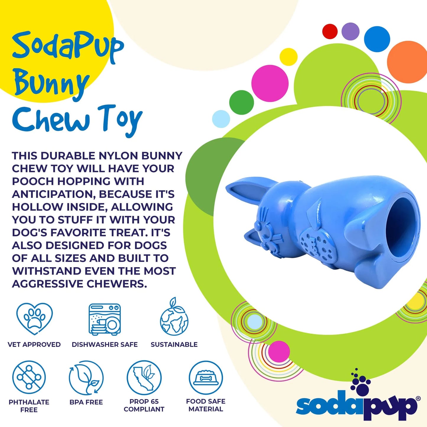 Durable Nylon Bunny Chew Toy and Enrichment Toy for Aggressive Chewers