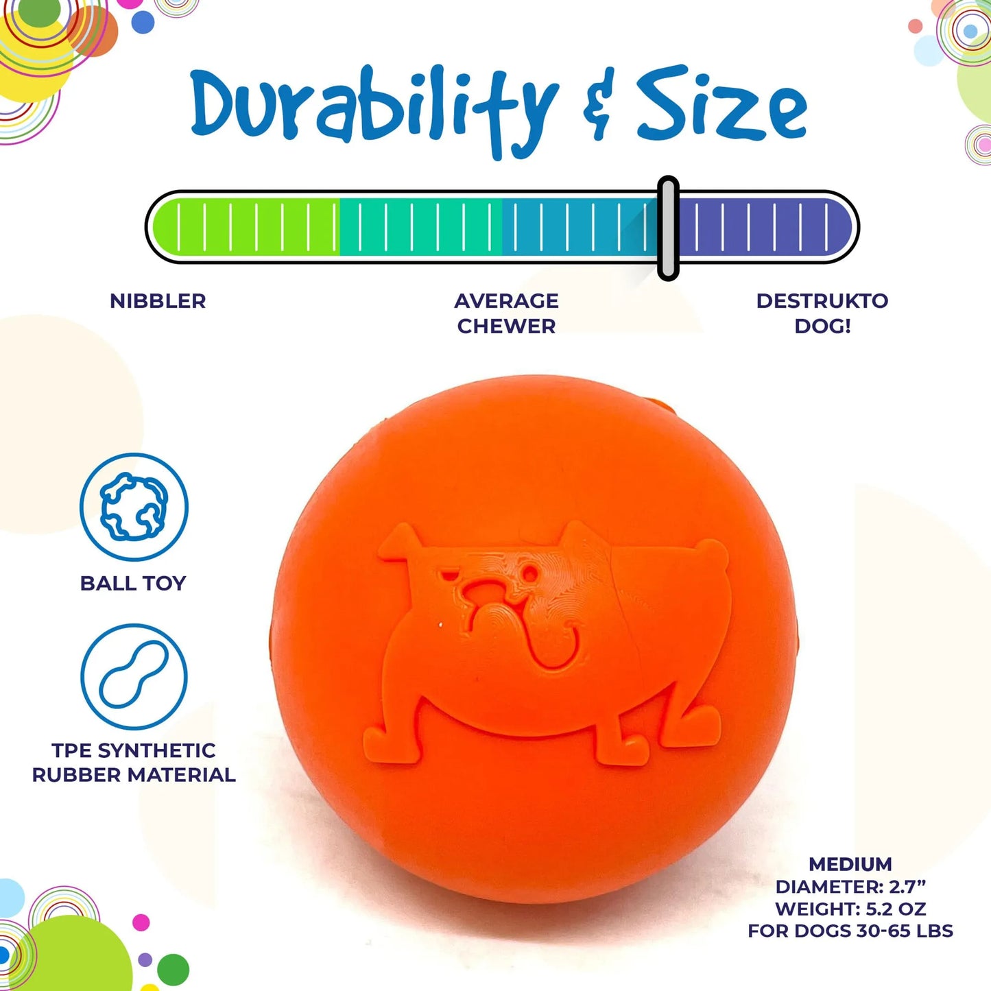 SP Smile Ball Ultra Durable Synthetic Rubber Chew Toy & Floating Retrieving Toy