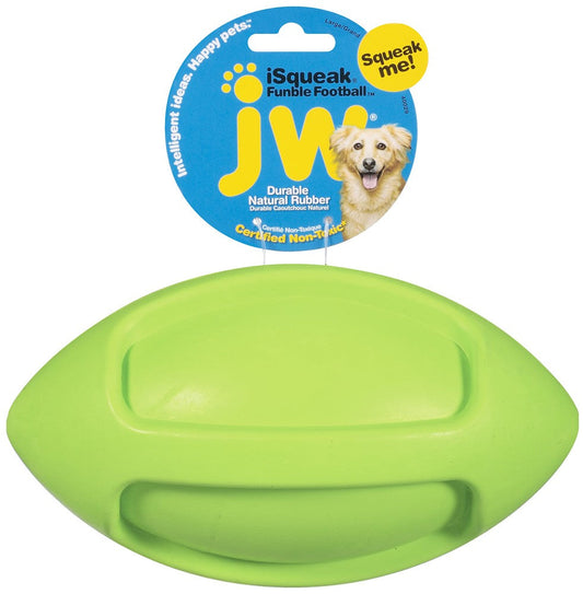 JW Pet iSqueak Funble Dog Toy Football Assorted 1ea/LG