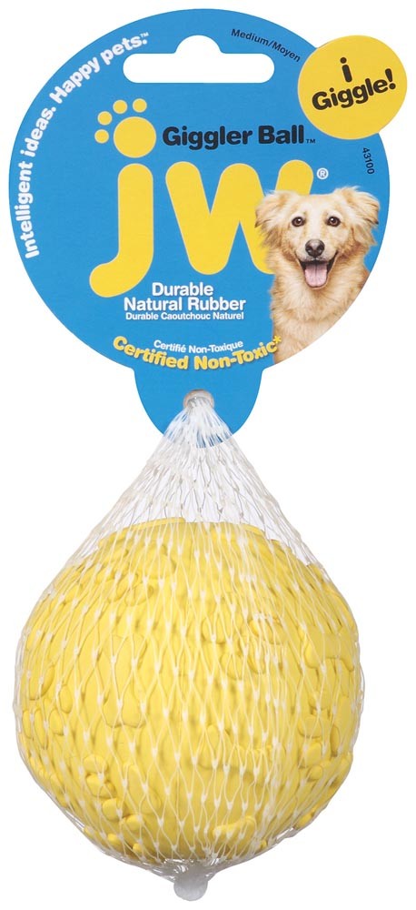 JW Pet Giggler Ball Dog Toy Assorted 1ea/MD