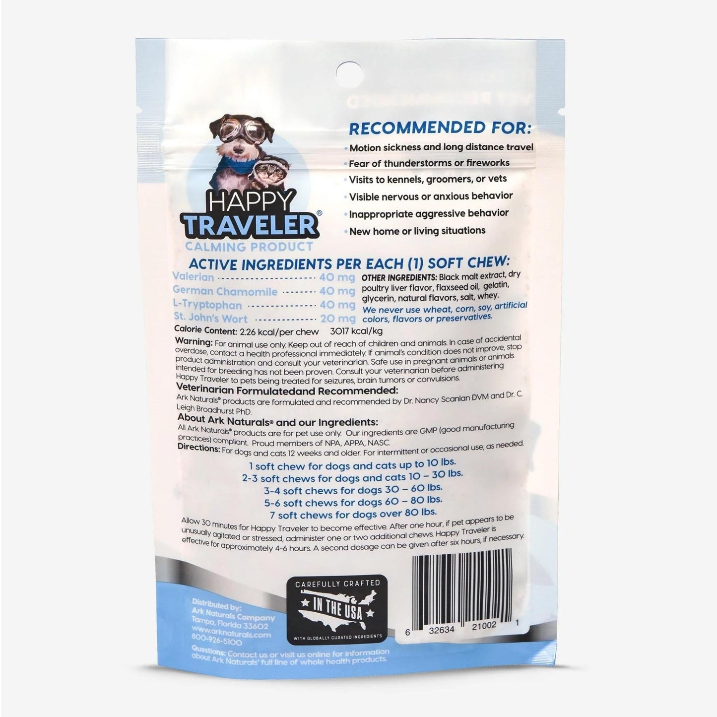 Ark Naturals Happy Traveler Dog And Cat Soft Chews; 75 Count