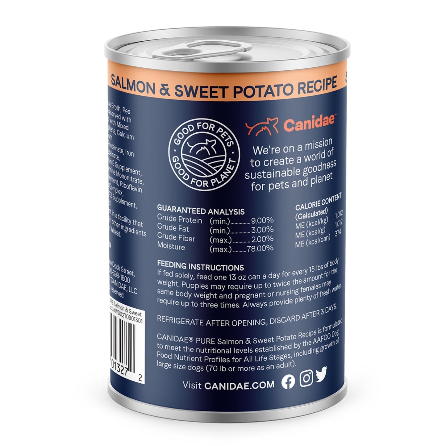 Pure Canned Grain Free Dog Food Salmon/Sweet Potato 13oz. (Case of 12)