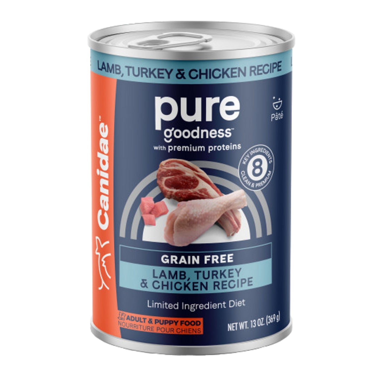 Pure Canned Grain Free Dog Food Lamb/Turkey/Chicken 13oz. (Case of 12)