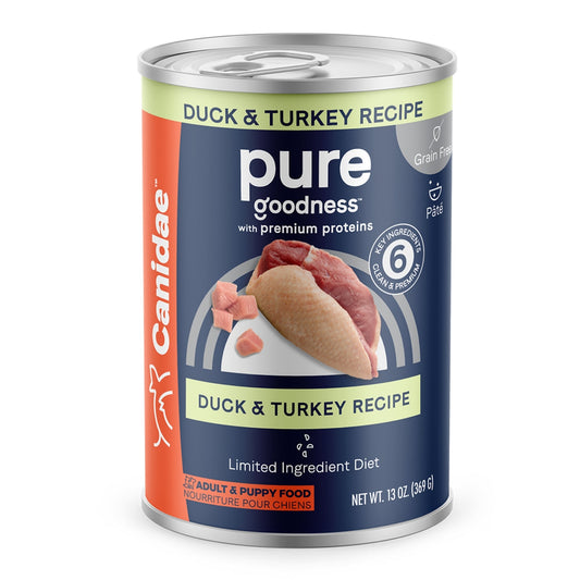 Pure Canned Grain Free Dog Food Duck/Turkey 13oz. (Case of 12)