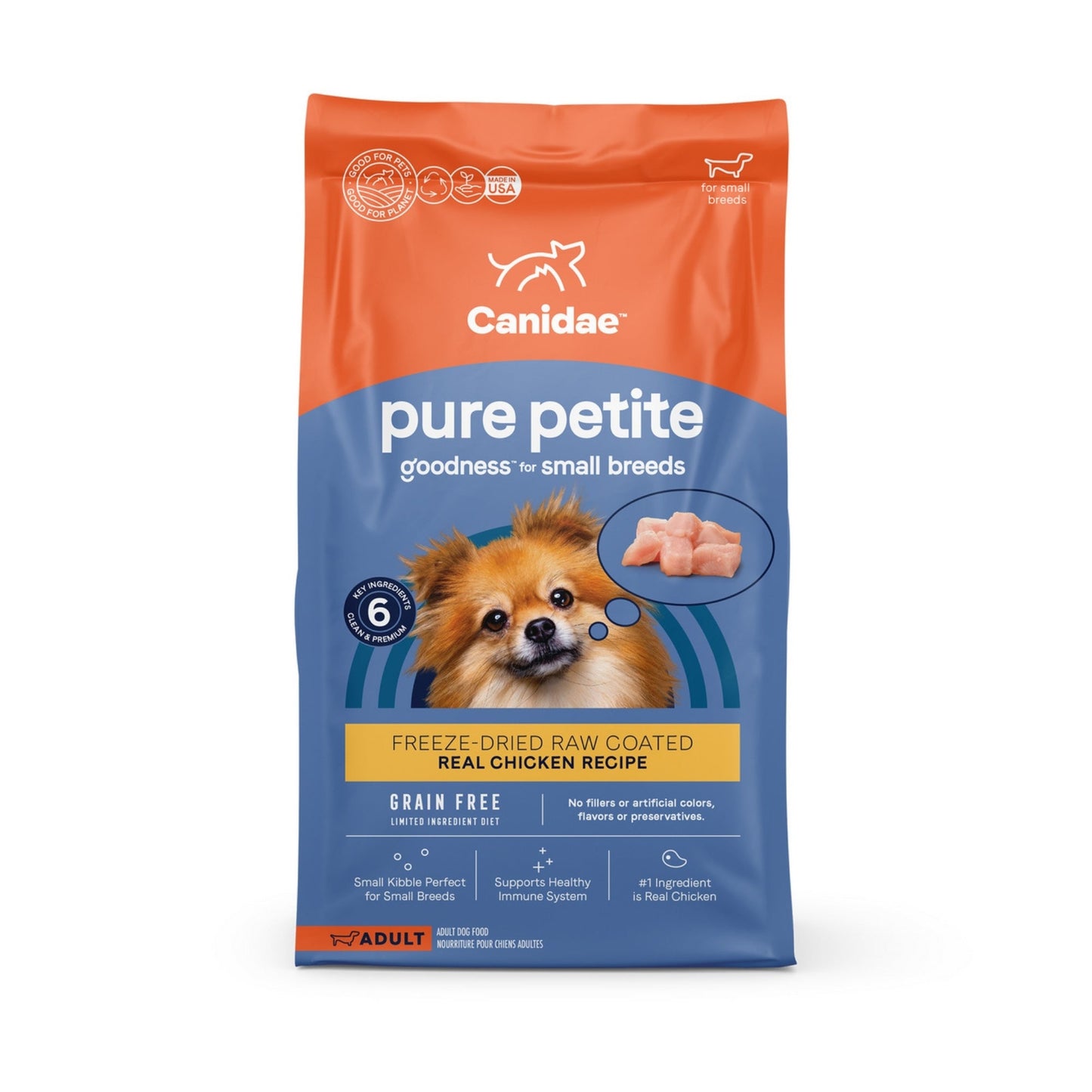 Pure Petite Small Breed Raw Coated Grain Free Dog Food Fresh Chicken 4 Lb