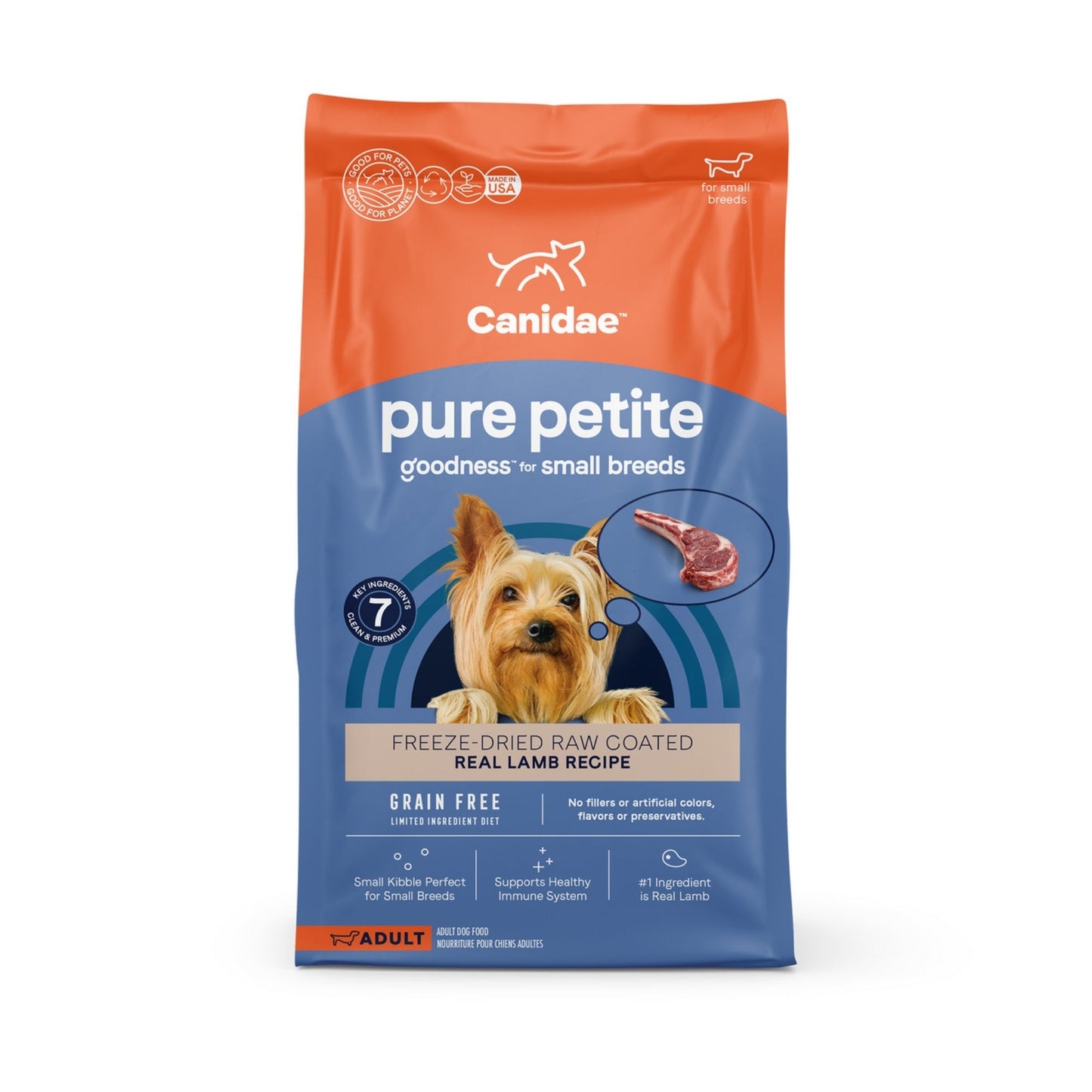 Pure Petite Small Breed Raw Coated Grain Free Dog Food Fresh Lamb  4 Lb